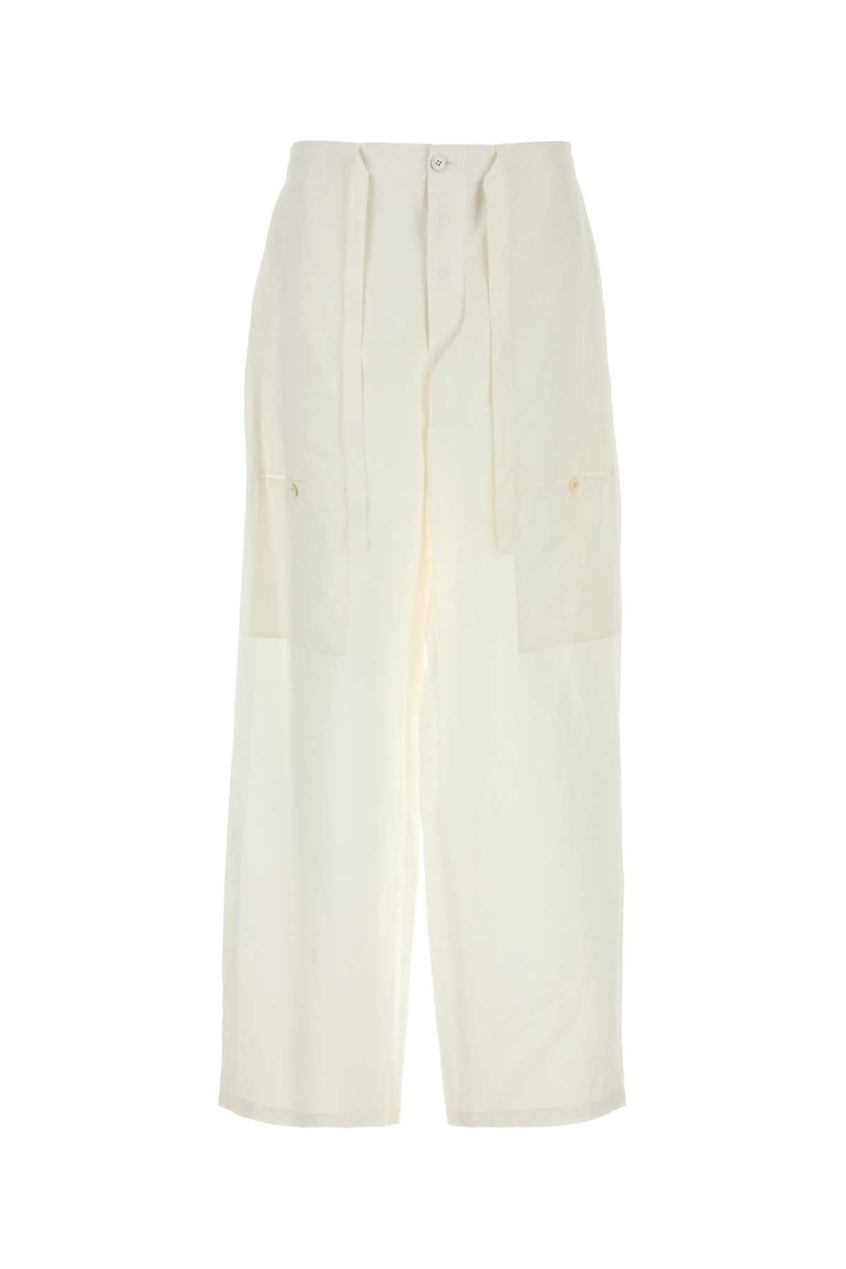 Jil Sander Men White Linen Cargo Pant JIL SANDER