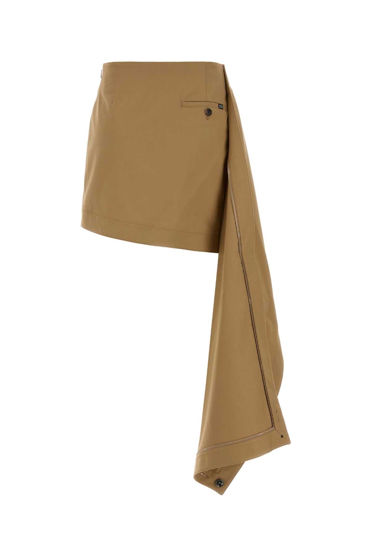 Loewe Women Beige Cotton Blend Mini Skirt LOEWE
