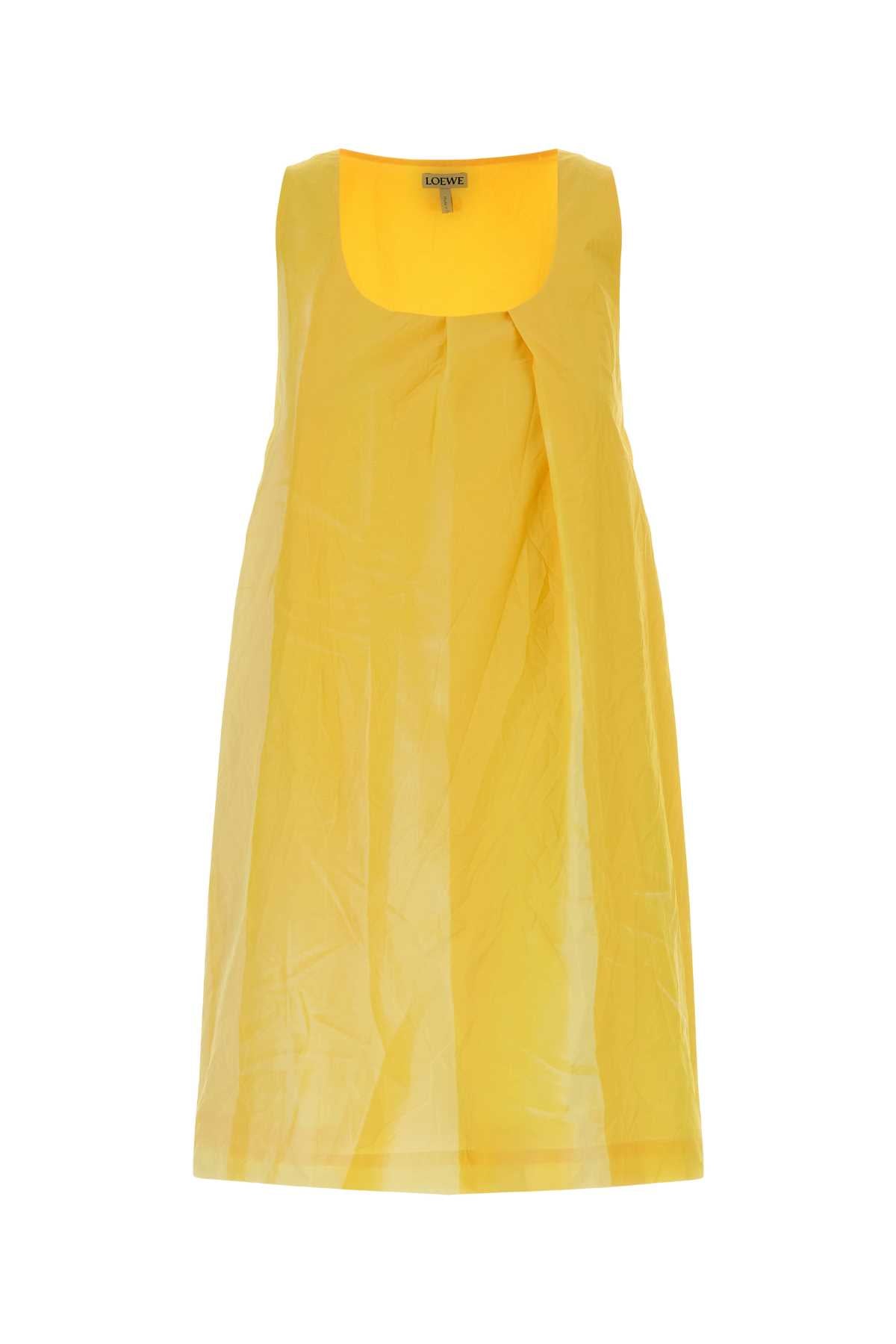 Loewe Women Yellow Cotton Blend Mini Dress LOEWE