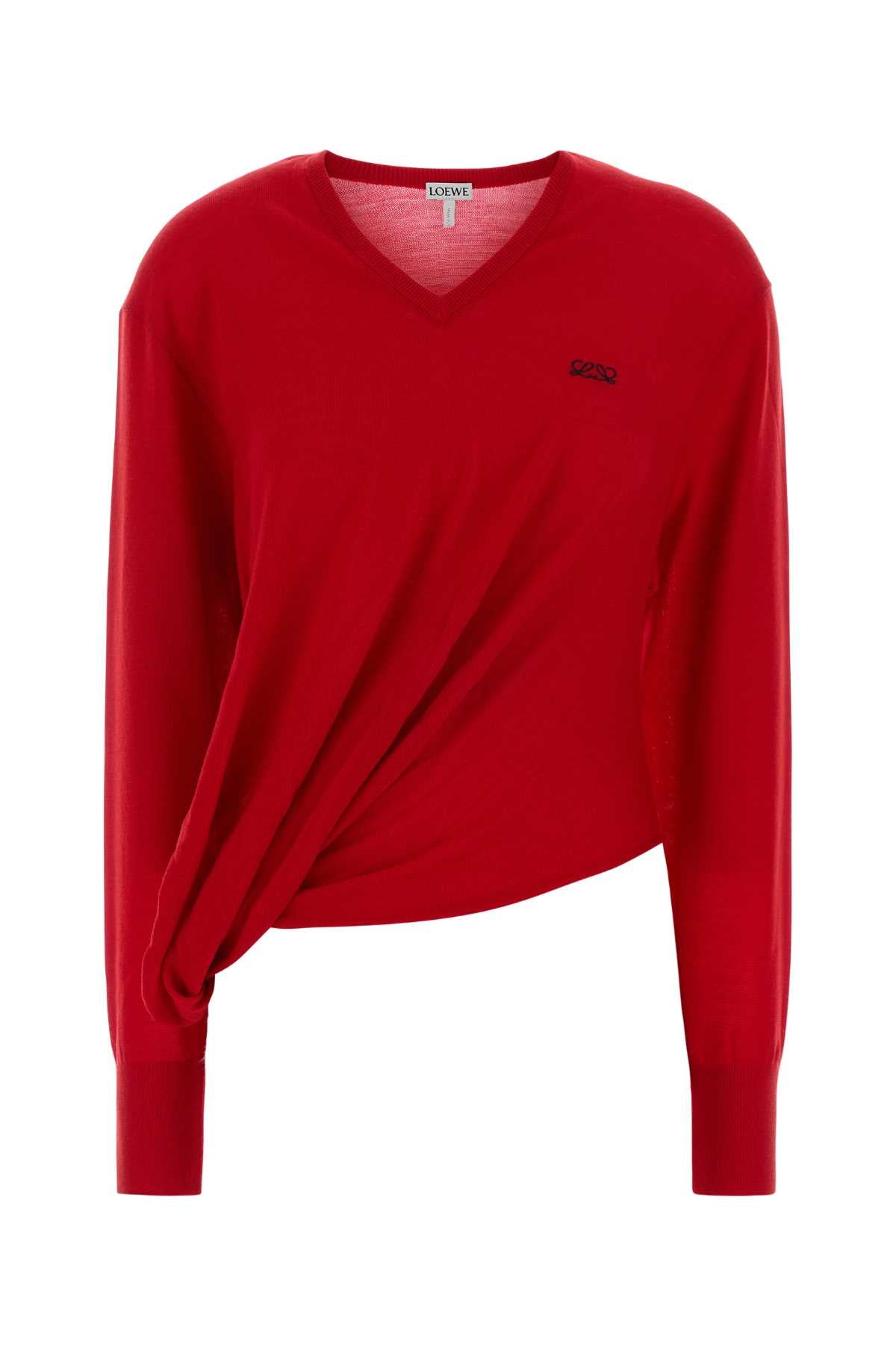 Loewe Women Red Wool Blend Sweater LOEWE