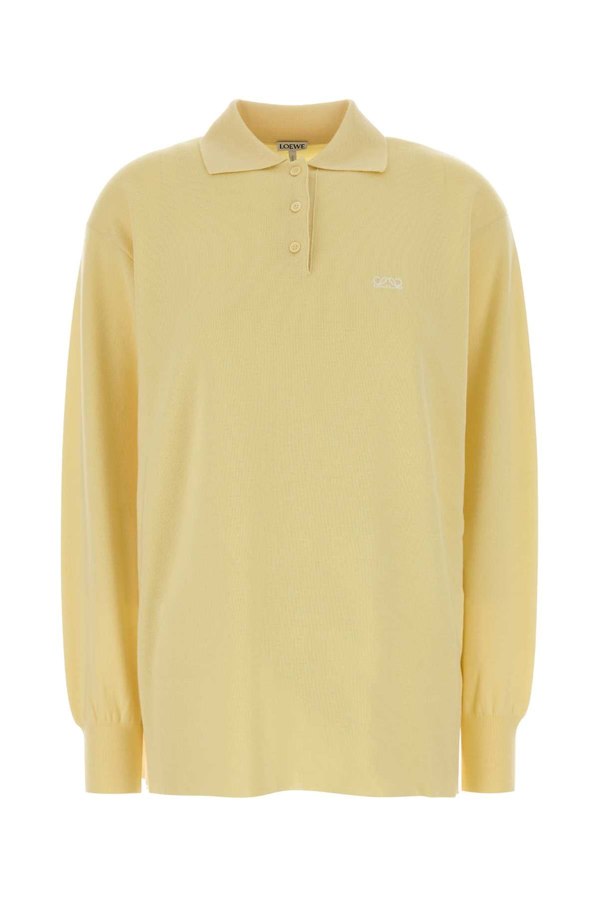 Loewe Women Yellow Stretch Cashmere Blend Polo Shirt LOEWE