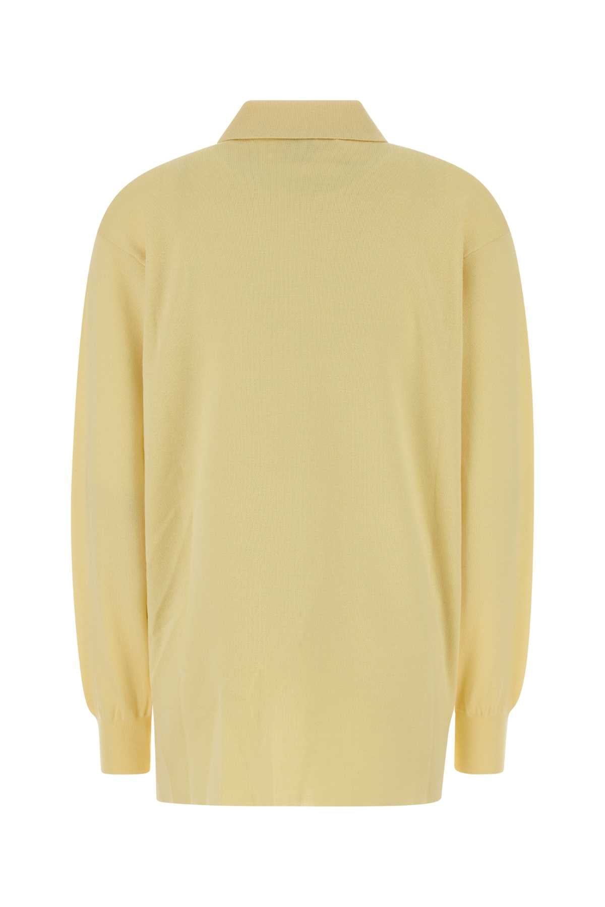 Loewe Women Yellow Stretch Cashmere Blend Polo Shirt LOEWE