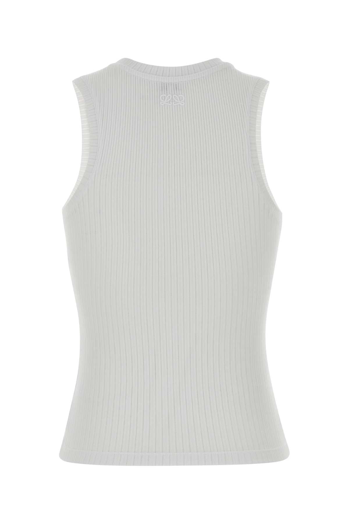 Loewe Women White Stretch Cotton Tank Top LOEWE