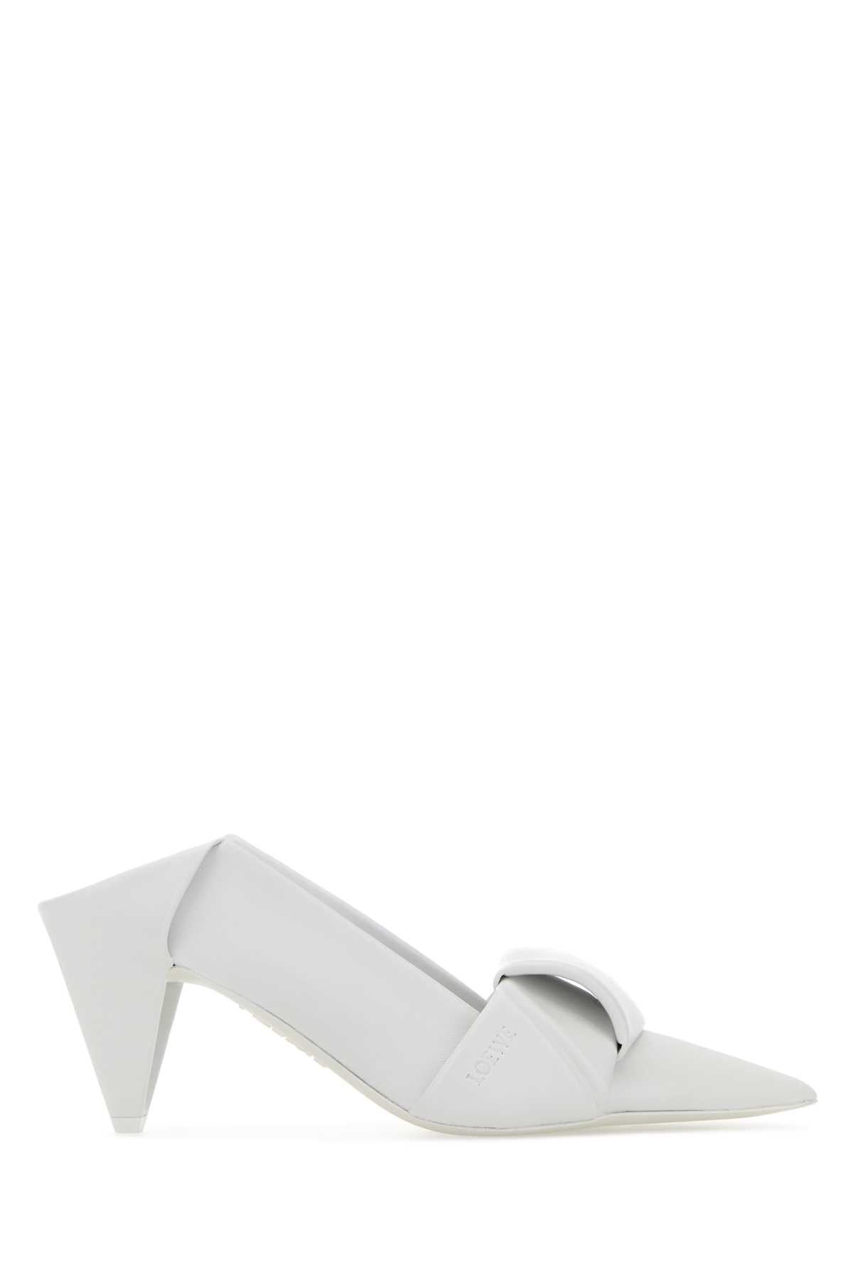 Loewe Women White Leather Origami Mules LOEWE