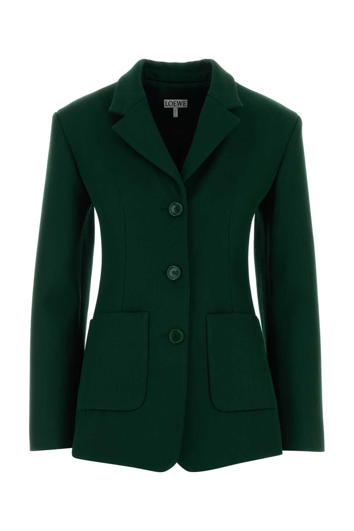 Loewe Women Dark Green Wool Blend Blazer LOEWE