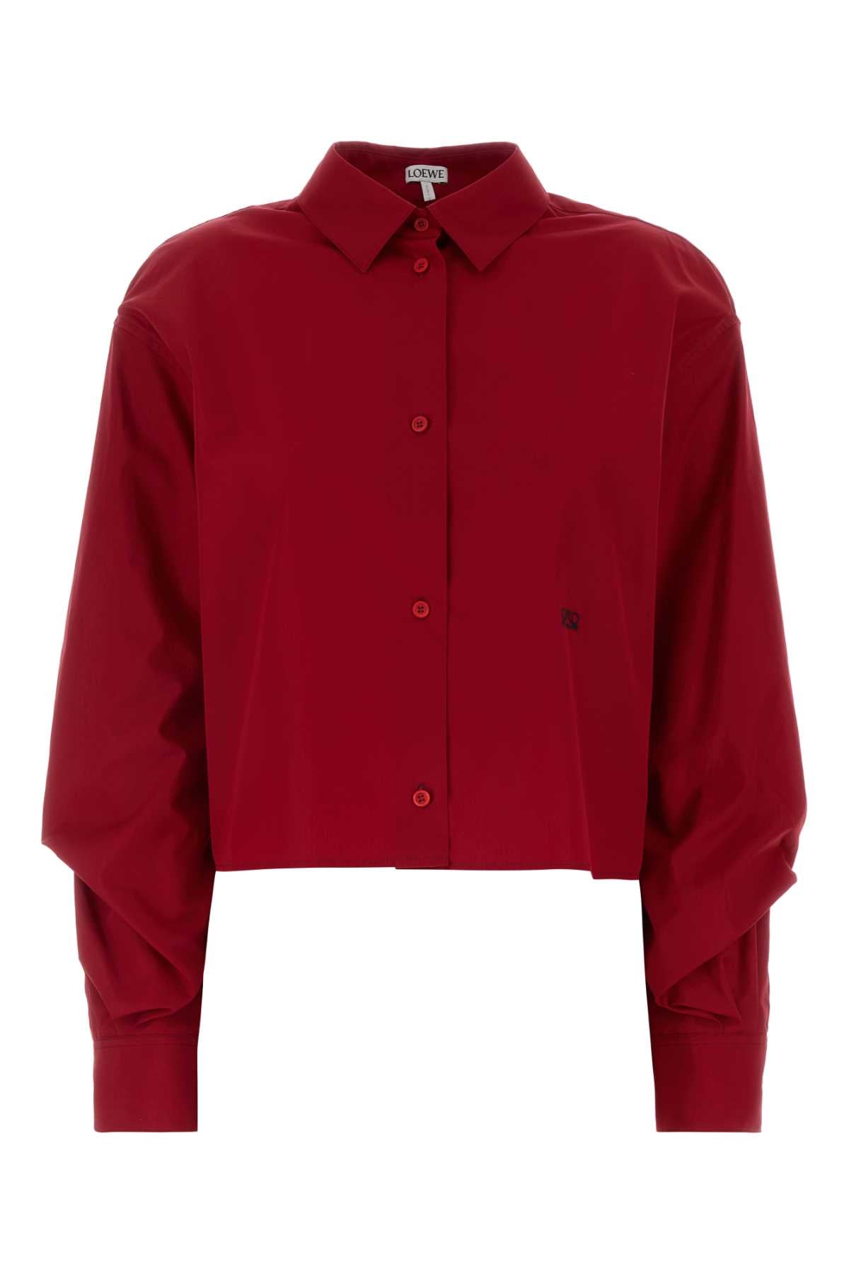 Loewe Women Red Poplin Shirt LOEWE