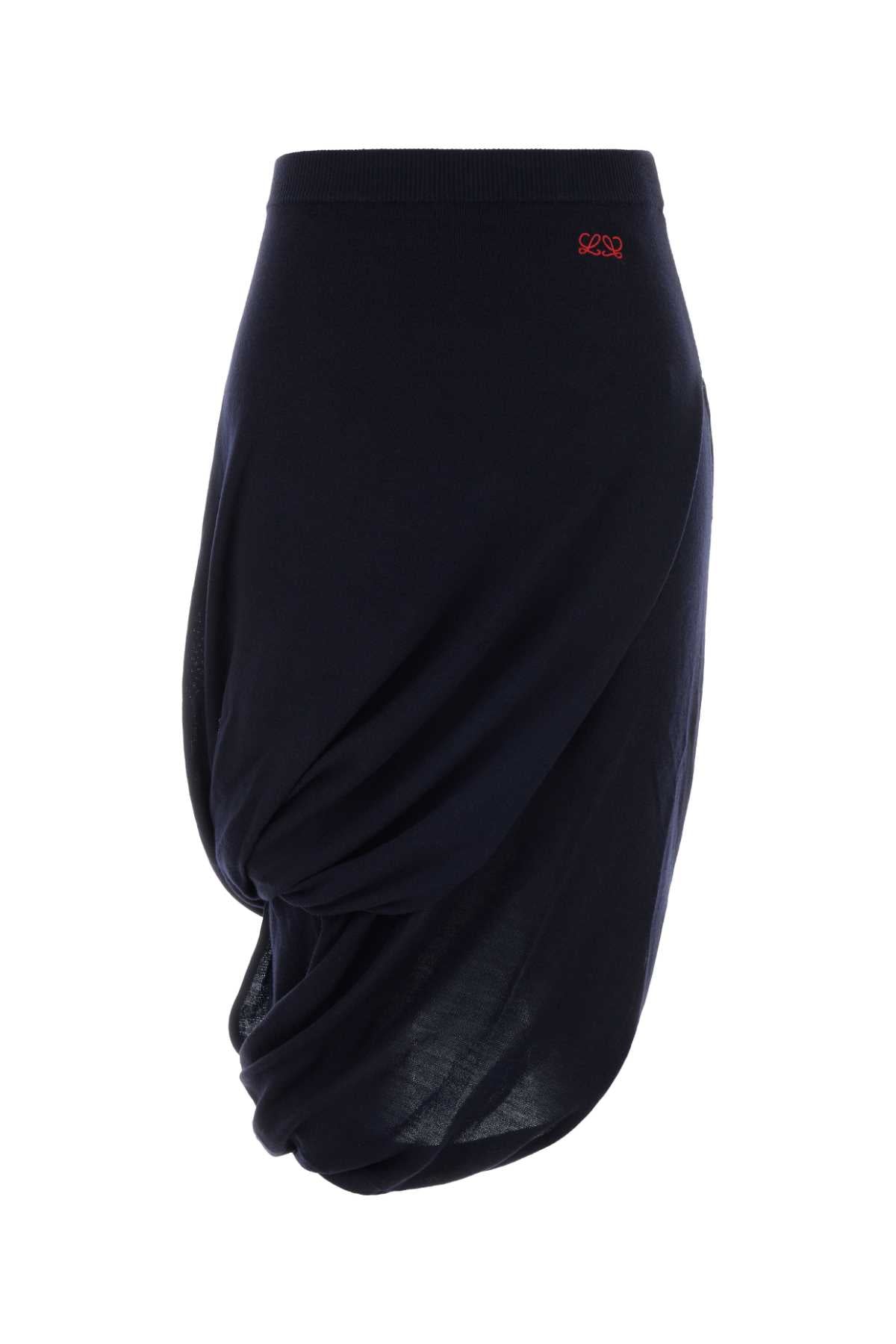 Loewe Women Dark Blue Wool Blend Skirt LOEWE