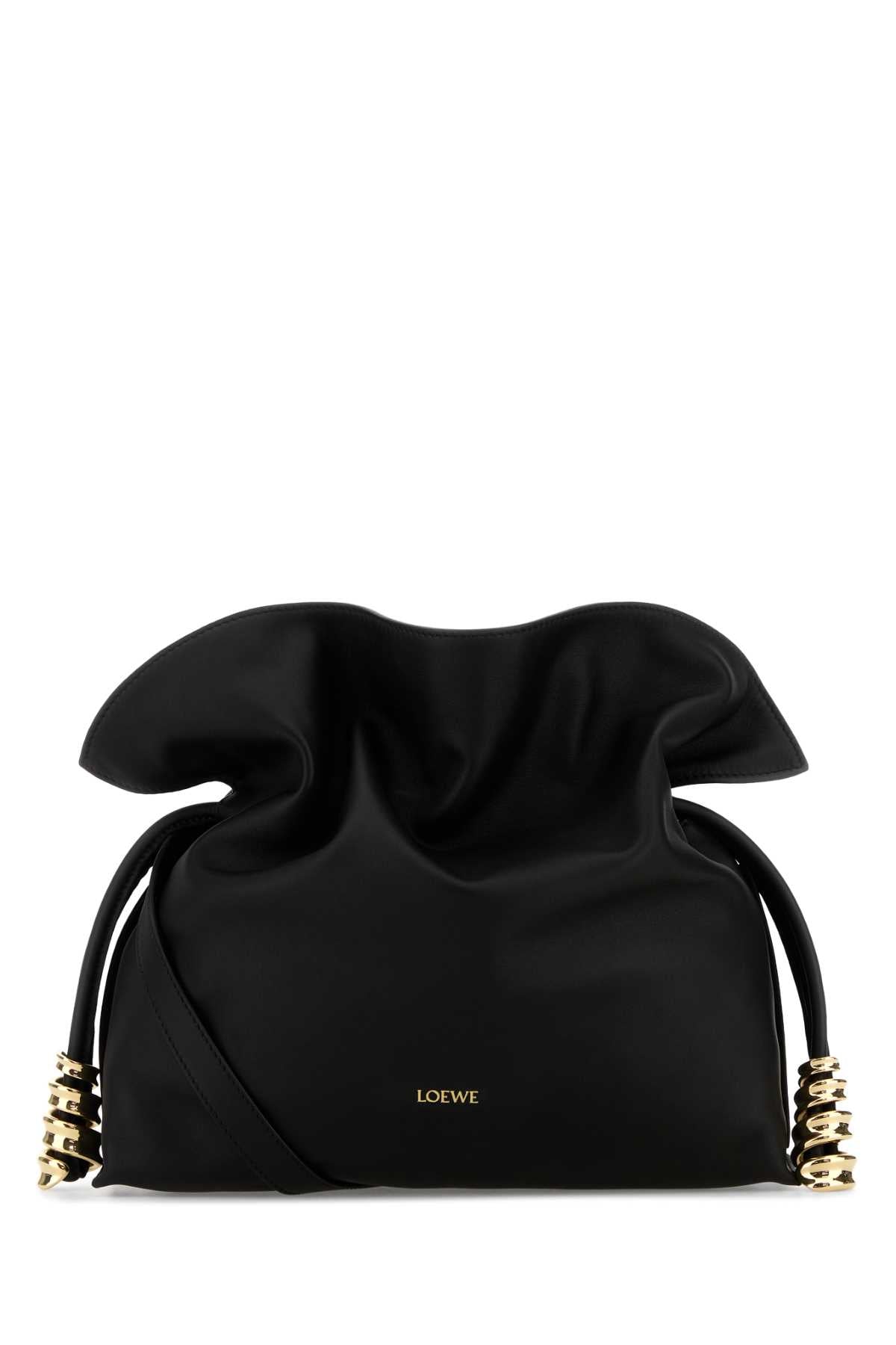 Loewe Women Black Leather Medium Coil Flamenco Clutch LOEWE