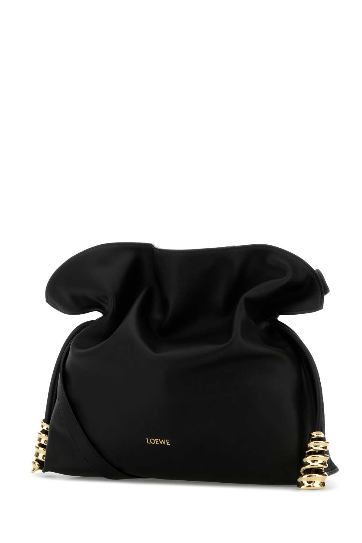 Loewe Women Black Leather Medium Coil Flamenco Clutch LOEWE