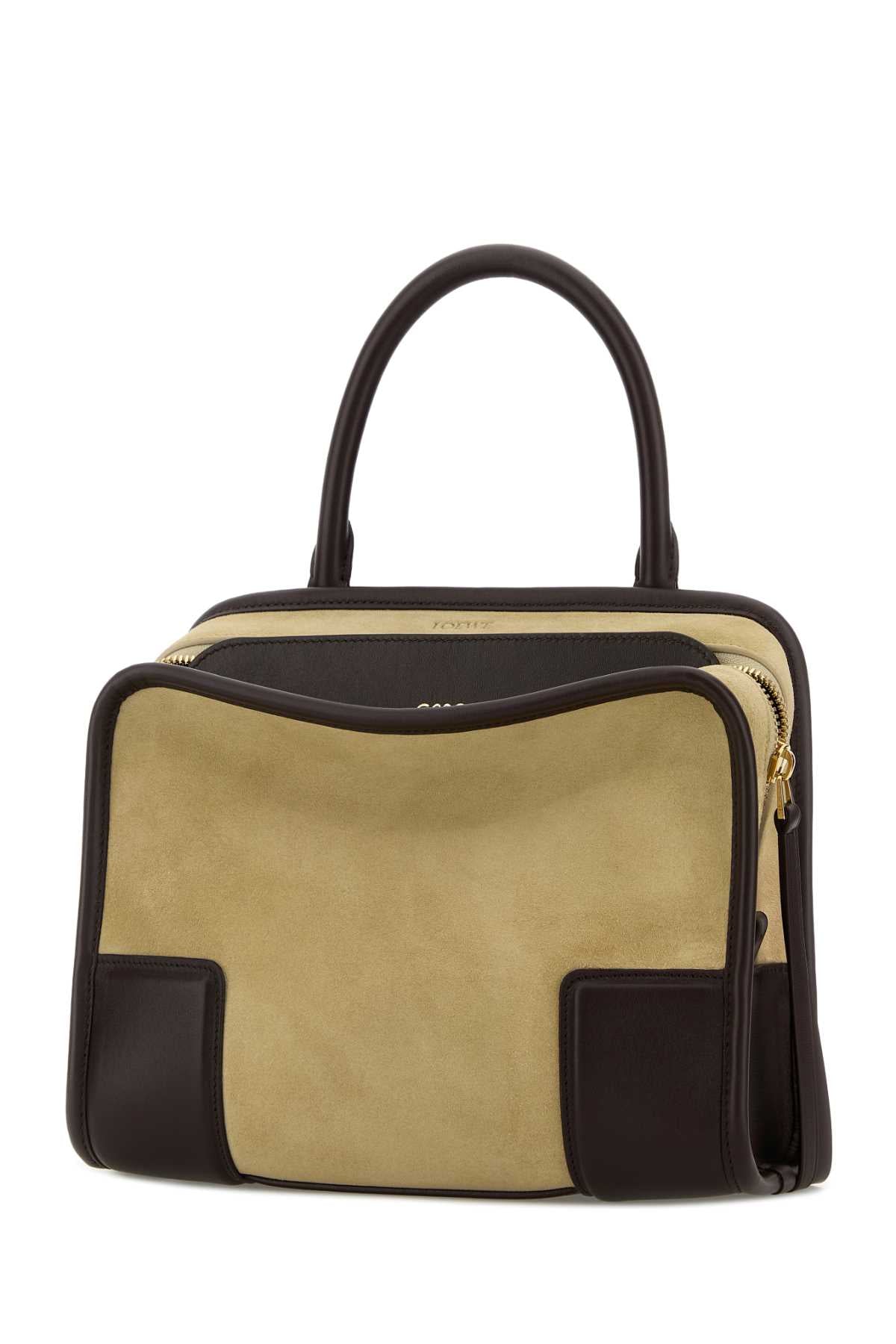 Loewe Women Beige Suede Small Amazona 180 Handbag LOEWE
