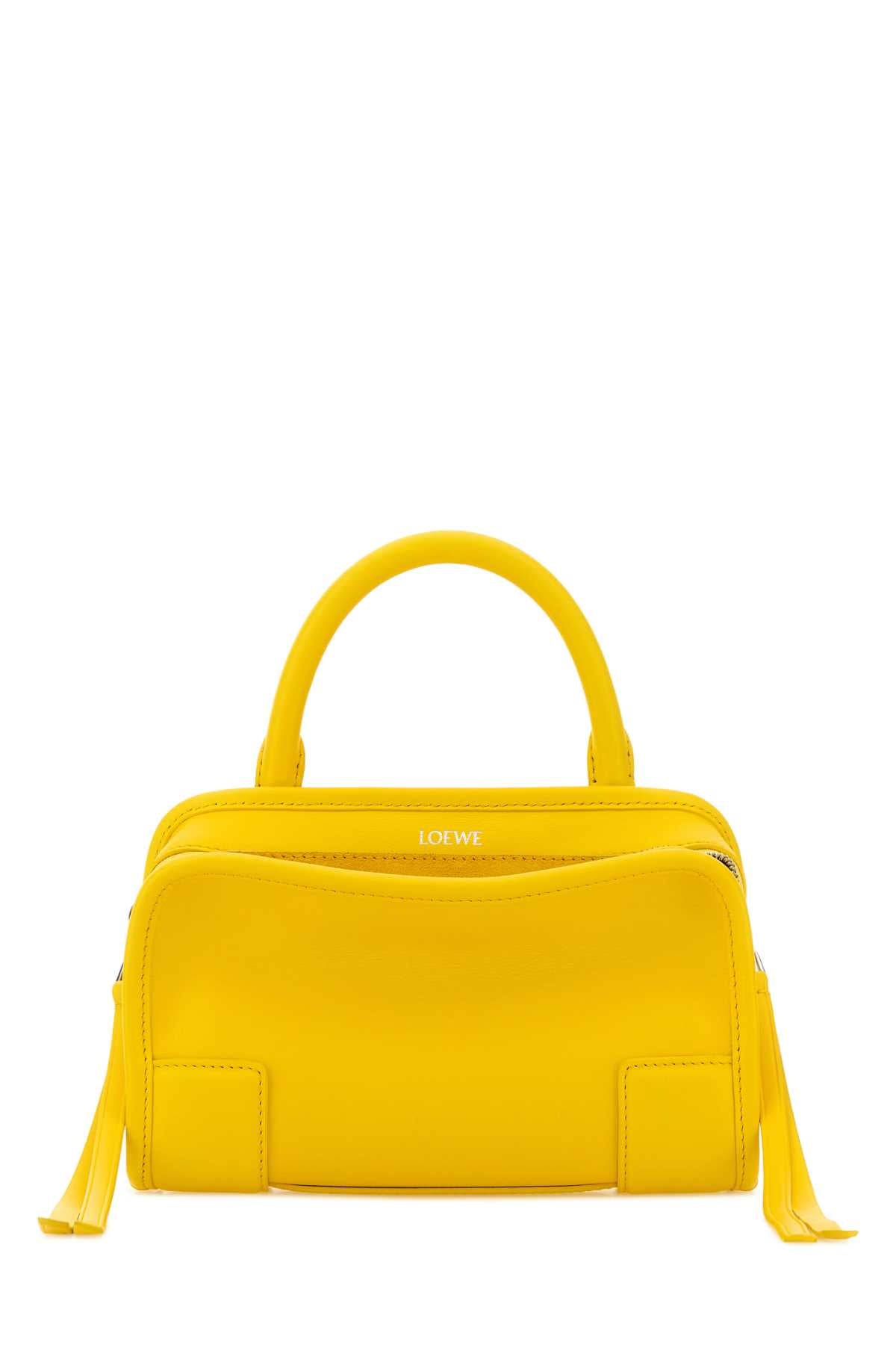 Loewe Women Yellow Leather Mini Amazona Handbag LOEWE