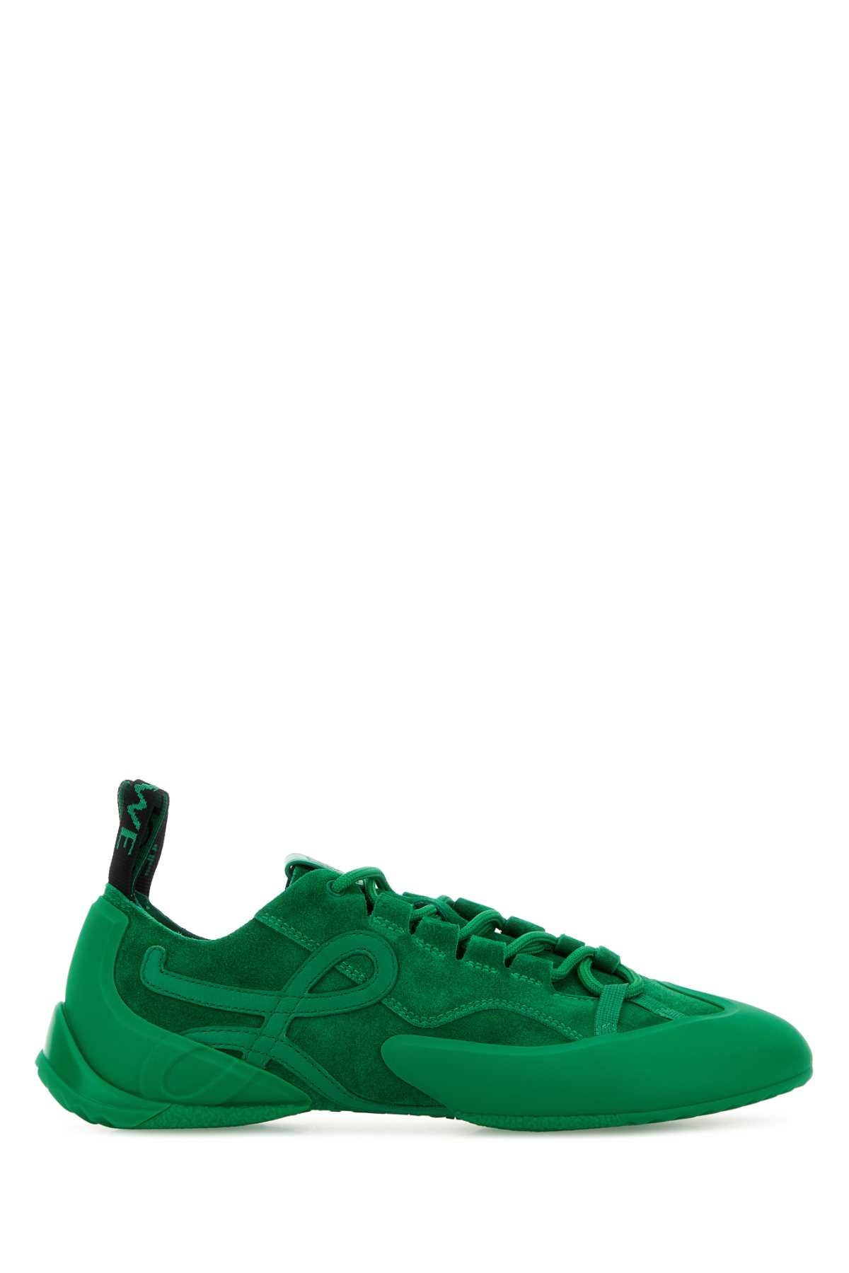 Loewe Women Green Suede Grip Sneakers LOEWE