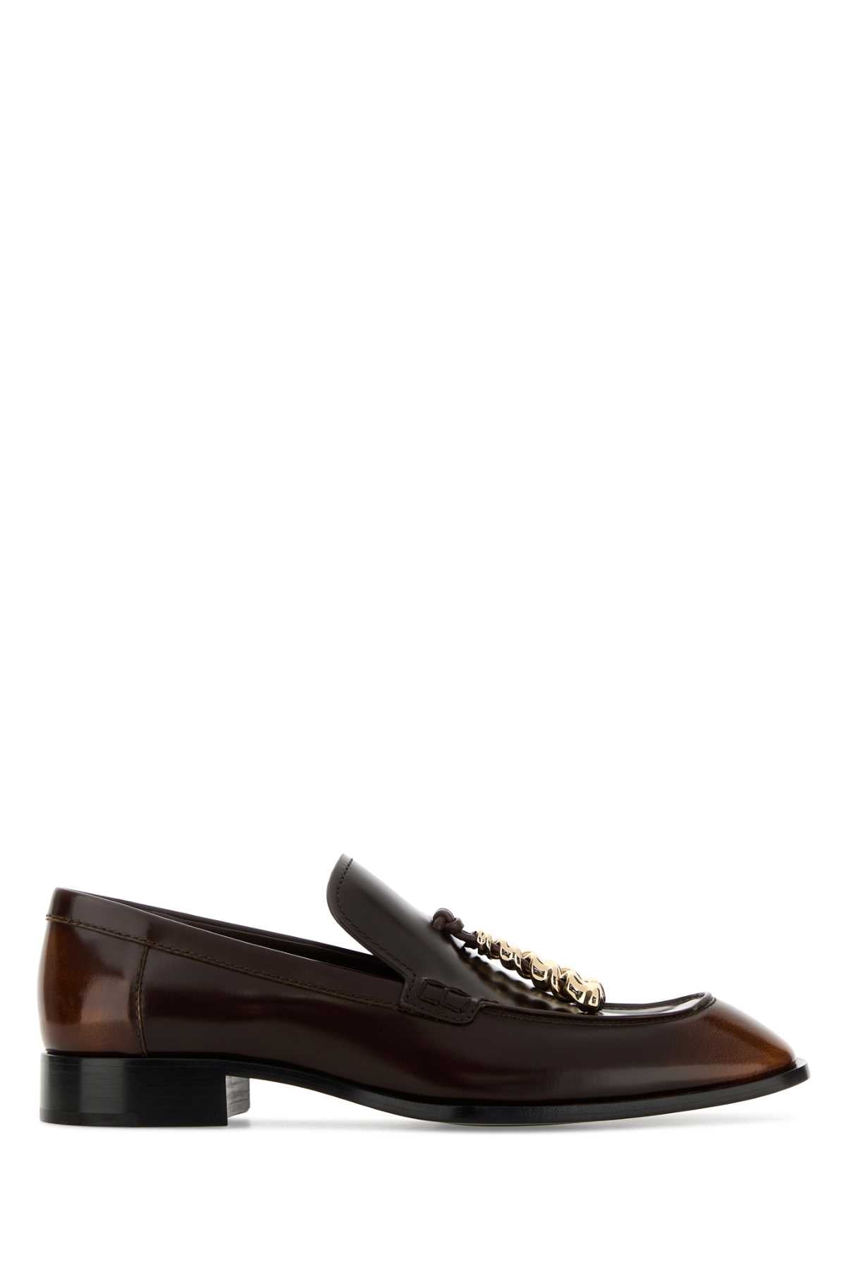 Loewe Women Chocolate Leather Edge Loafers LOEWE