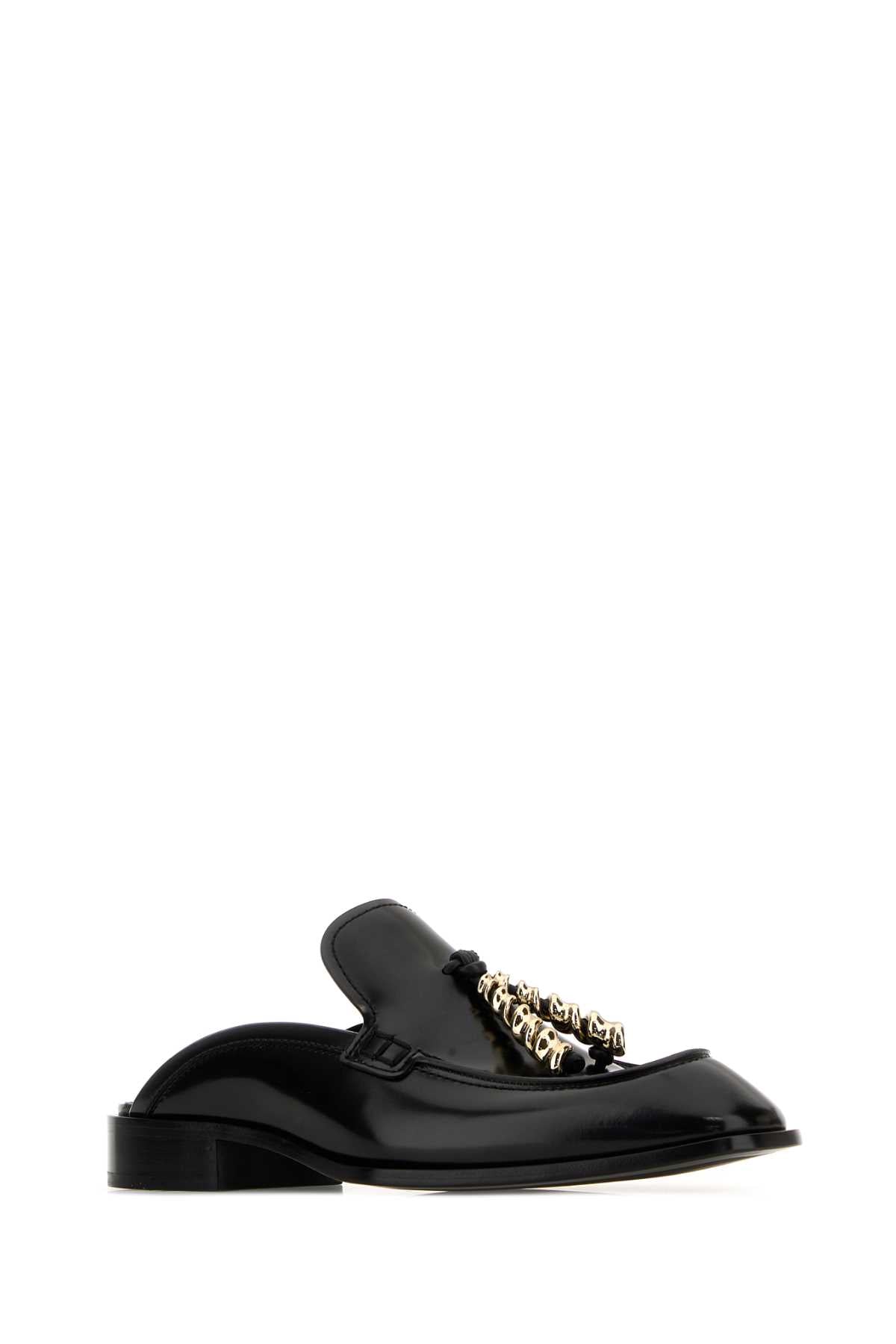 Loewe Women Black Leather Edge Slippers LOEWE