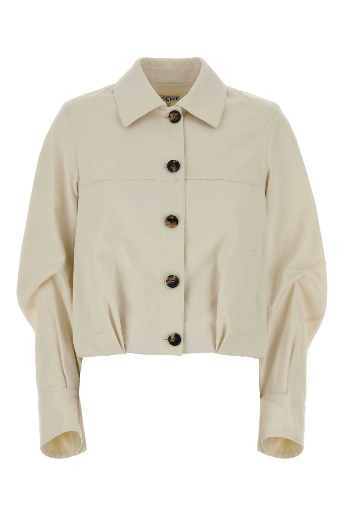 Loewe Women Ivory Cotton Blend Jacket LOEWE