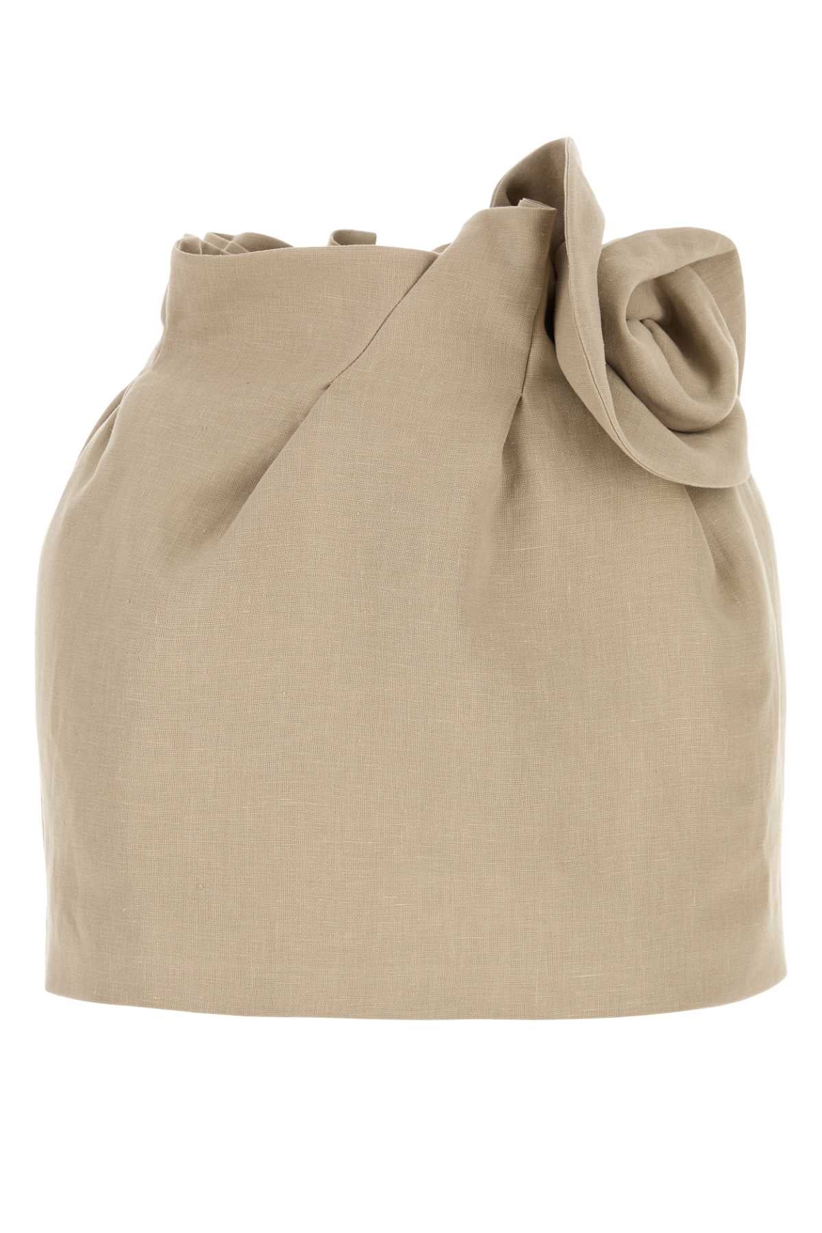 Magda Butrym Women Beige Linen Blend Mini Skirt MAGDA BUTRYM