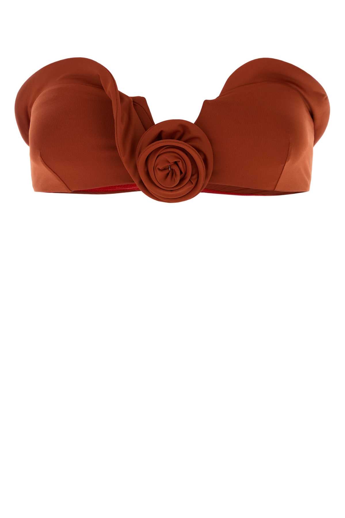 Magda Butrym Women Brick Stretch Nylon Bikini Top MAGDA BUTRYM