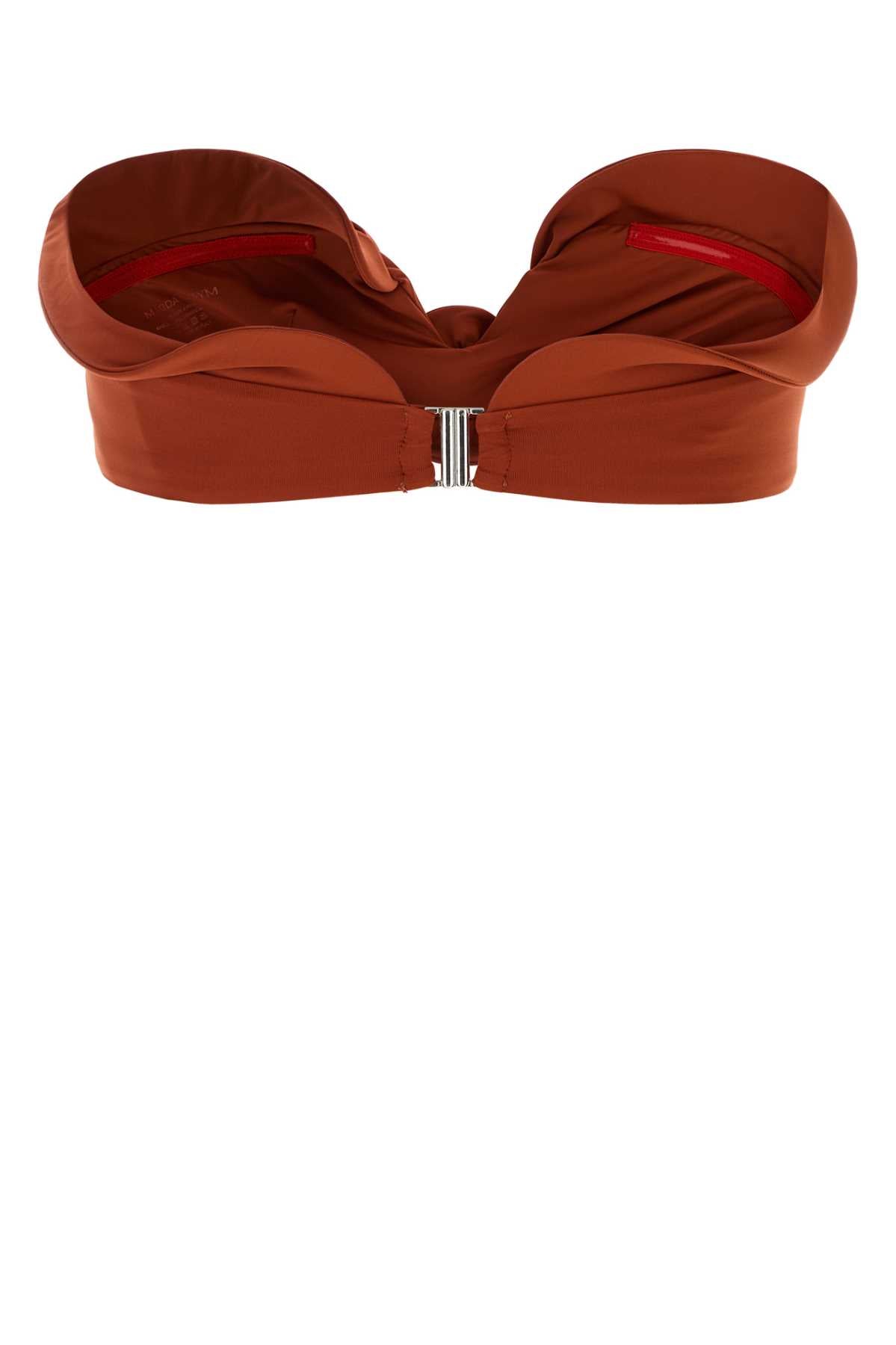 Magda Butrym Women Brick Stretch Nylon Bikini Top MAGDA BUTRYM