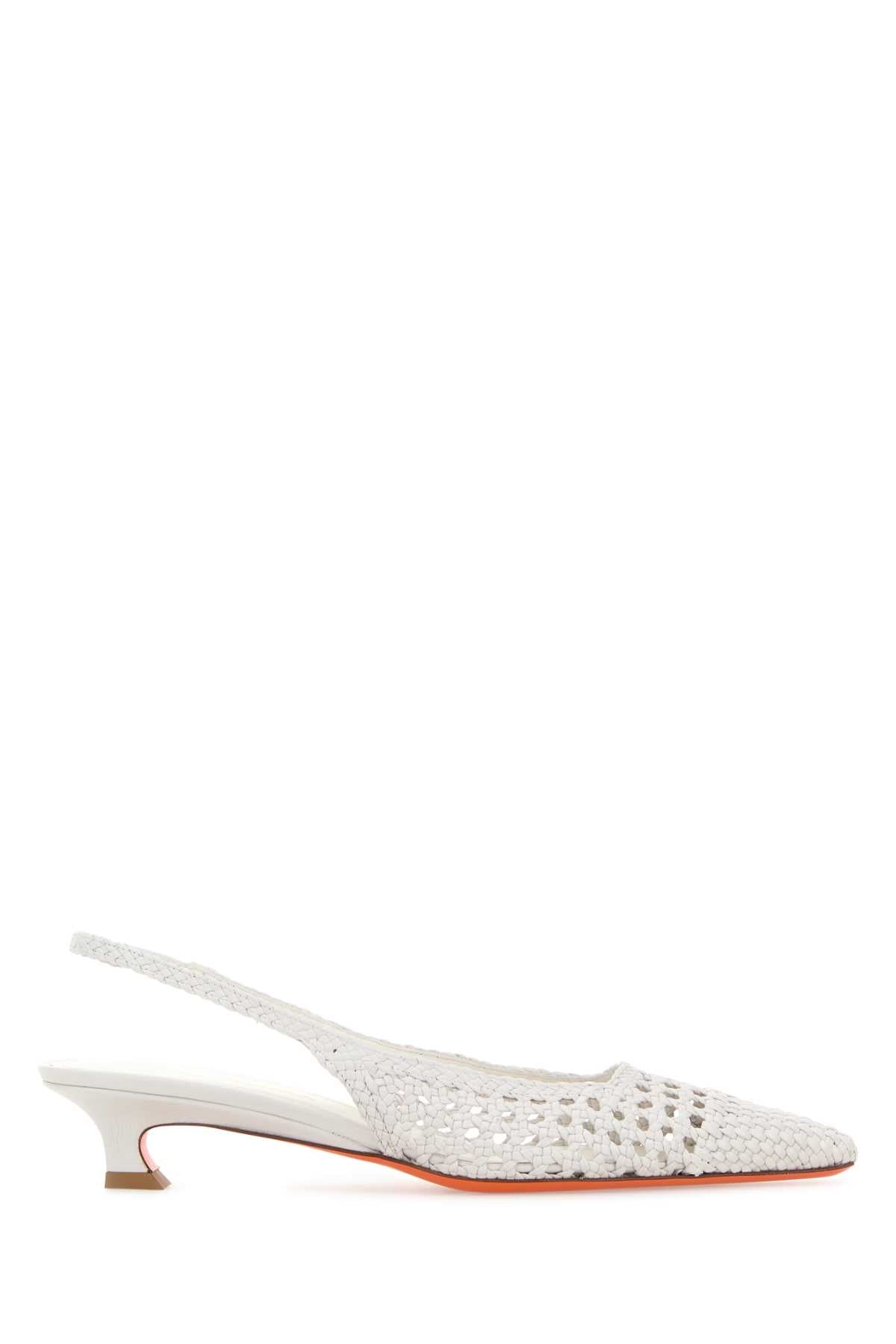 Santoni Women White Leather Pumps SANTONI
