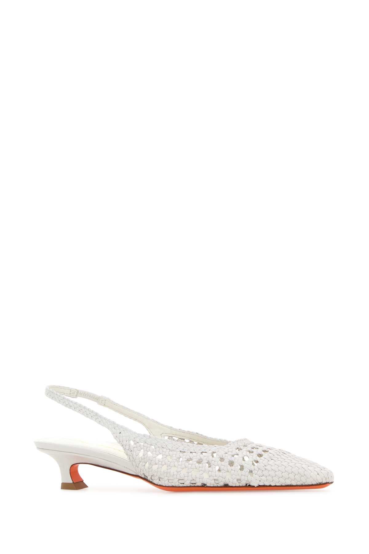 Santoni Women White Leather Pumps SANTONI
