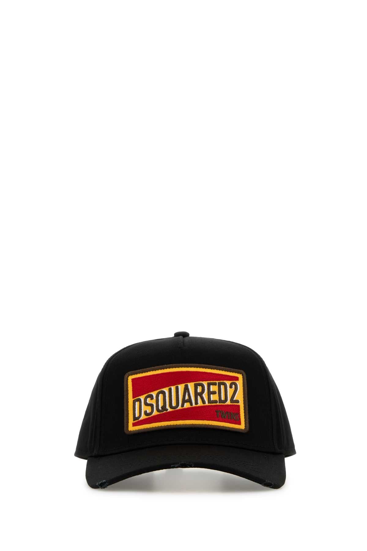 Dsquared Men Black Cotton Baseball Cap DSQUARED2