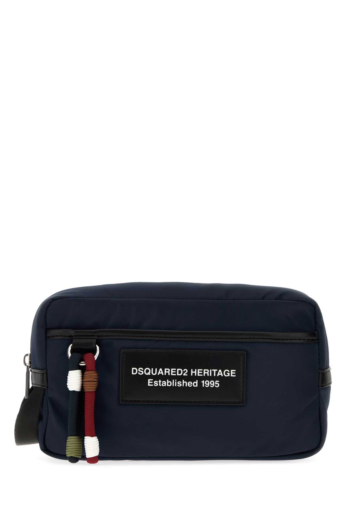 Dsquared Men Navy Blue Fabric Beauty Case DSQUARED2