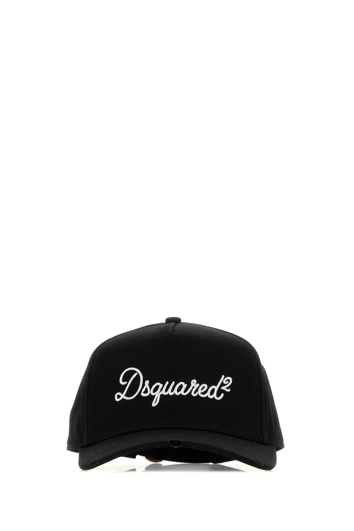 Dsquared Men Black Cotton Baseball Cap DSQUARED2