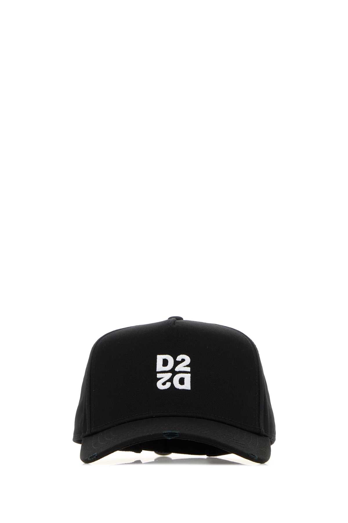 Dsquared Men Black Cotton Baseball Cap DSQUARED2