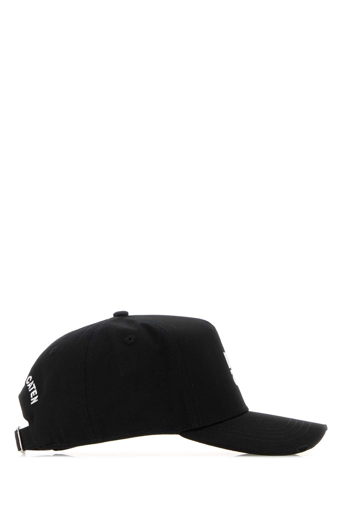 Dsquared Men Black Cotton Baseball Cap DSQUARED2