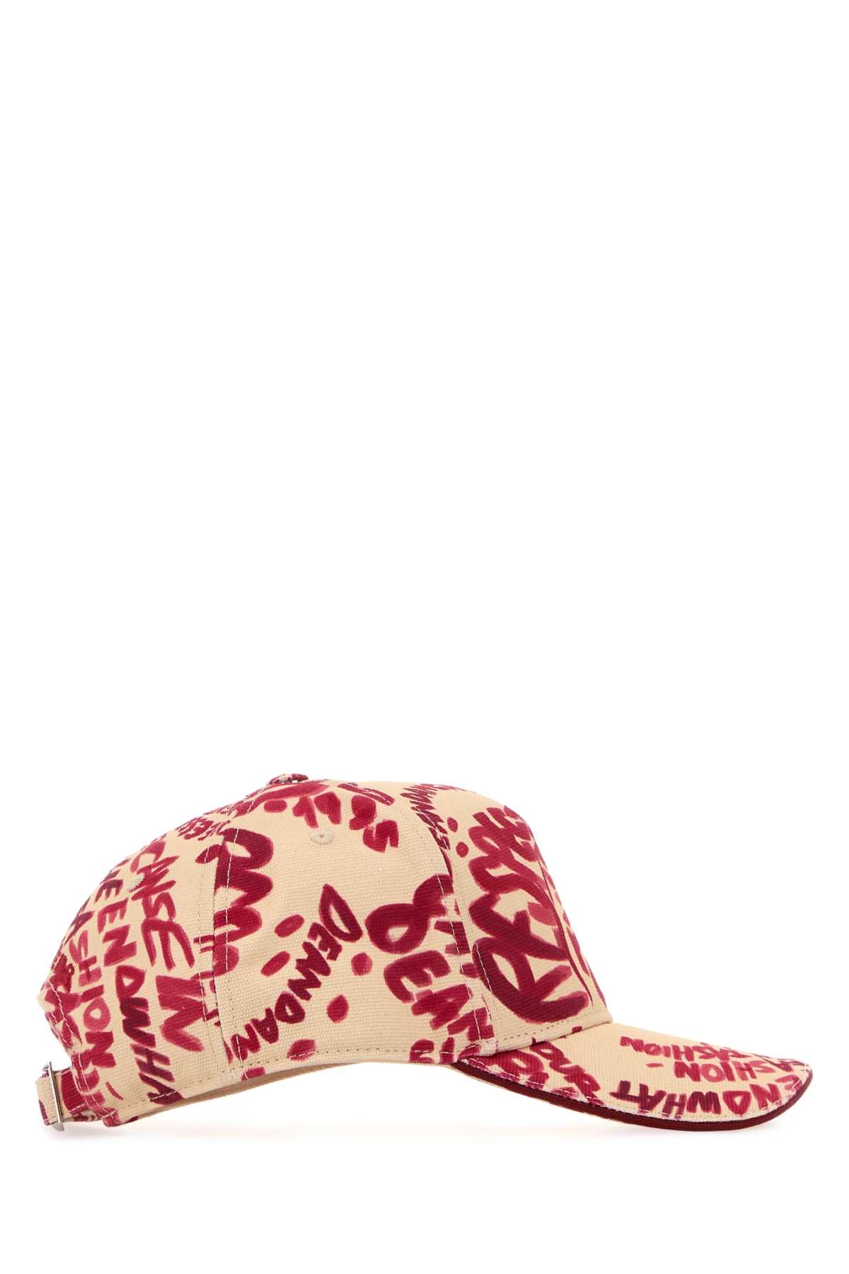 Dsquared Women Printed Denim Rebel Hibiscus Baseball Cap DSQUARED2