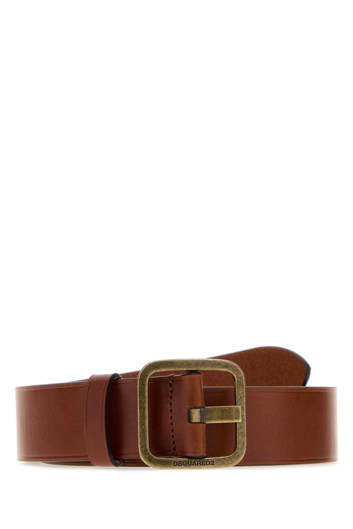 Dsquared Women Caramel Leather Belt DSQUARED2