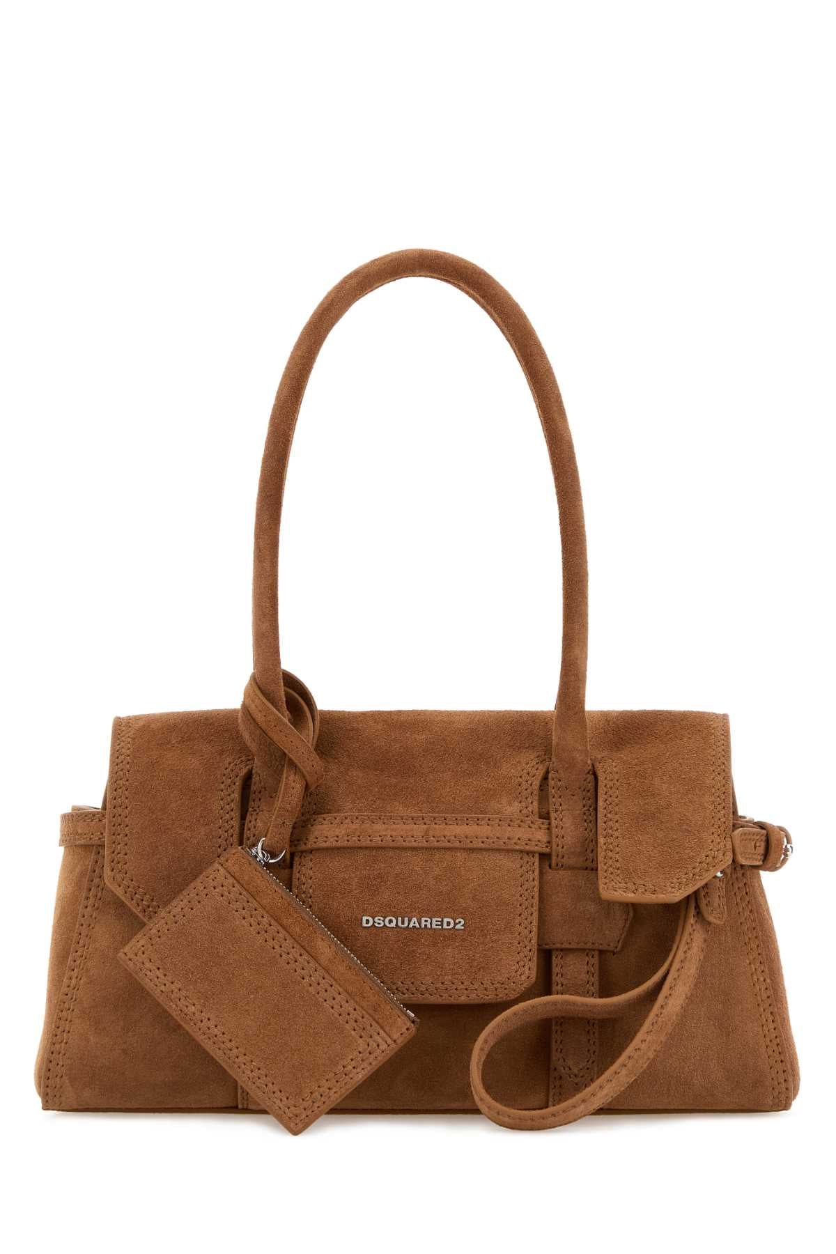 Dsquared Women Camel Suede Shoulder Bag DSQUARED2