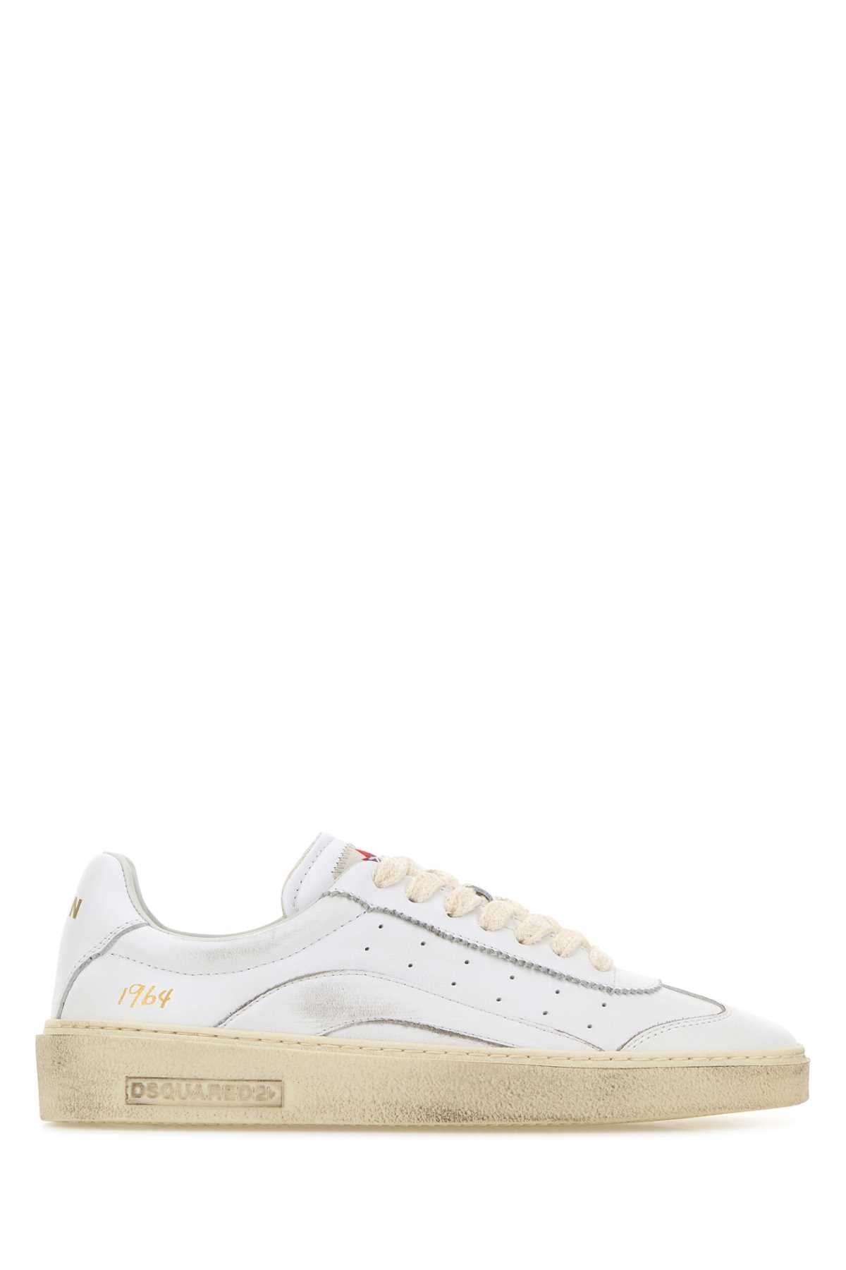 Dsquared Women White Leather Rider Sneakers DSQUARED2