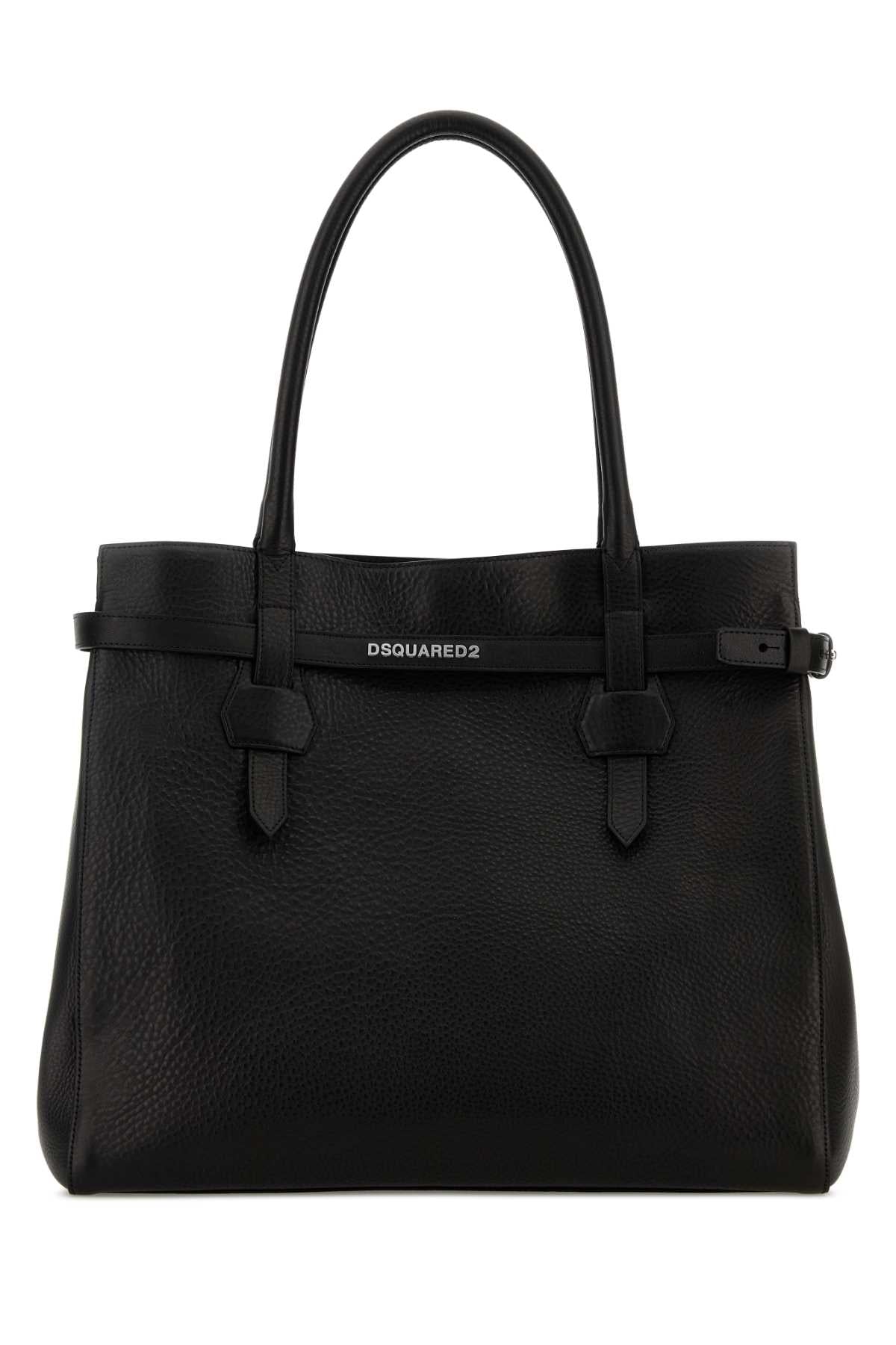 Dsquared Women Black Leather Twin Shopping Bag DSQUARED2