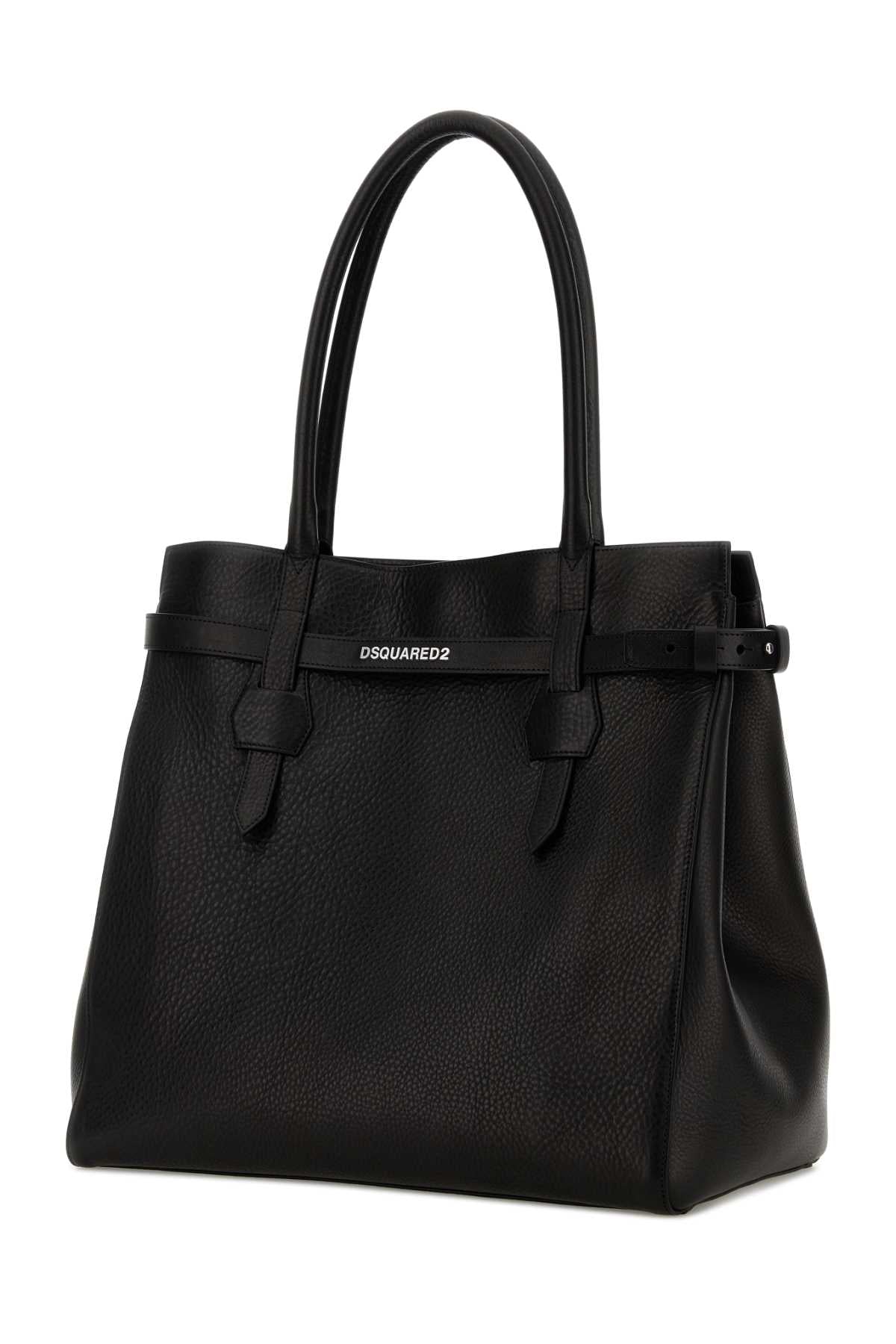 Dsquared Women Black Leather Twin Shopping Bag DSQUARED2