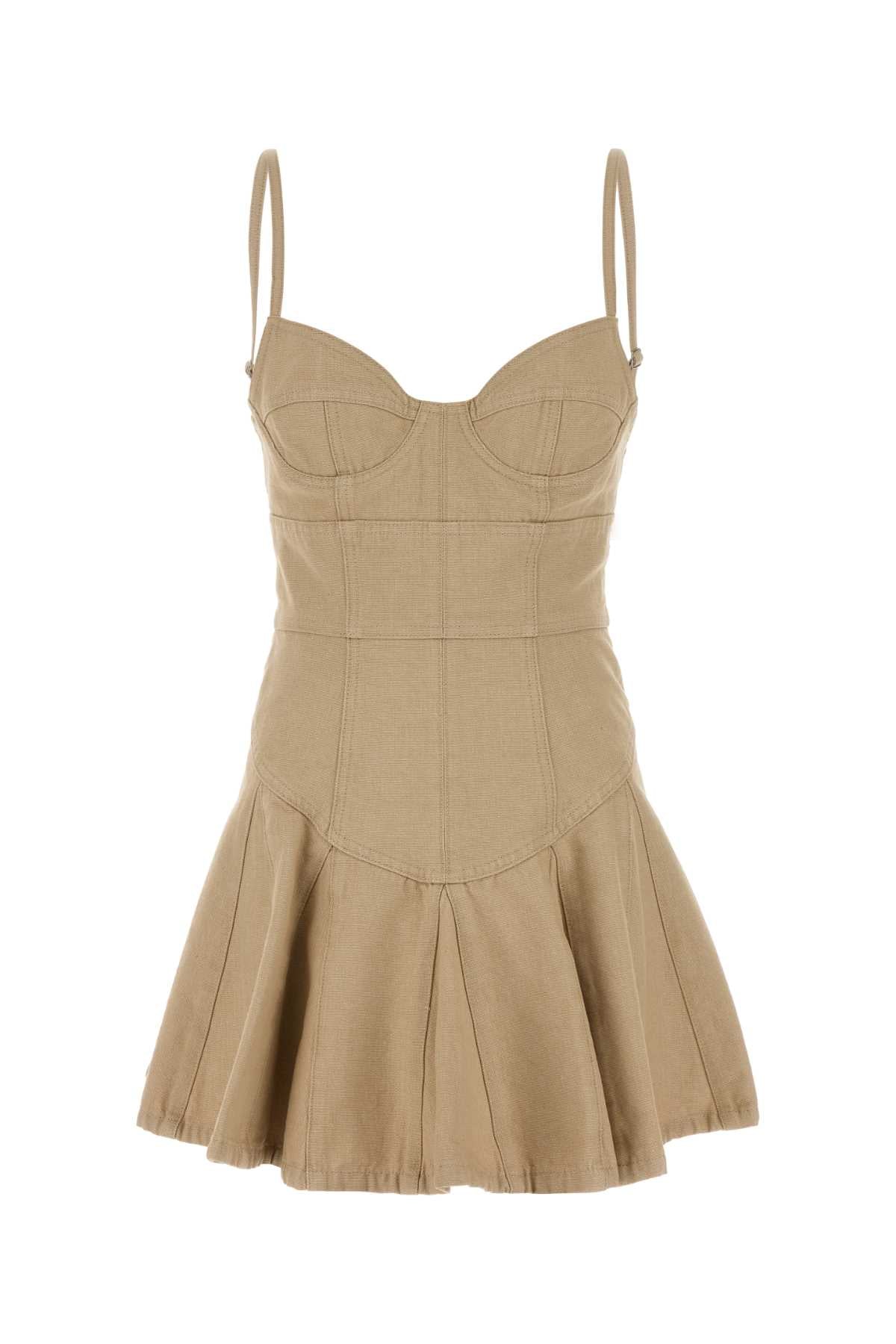Dsquared Women Sand Denim Mini Dress DSQUARED2