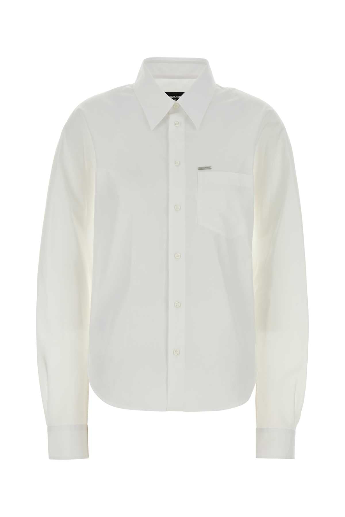 Dsquared Women White Poplin Shirt DSQUARED2