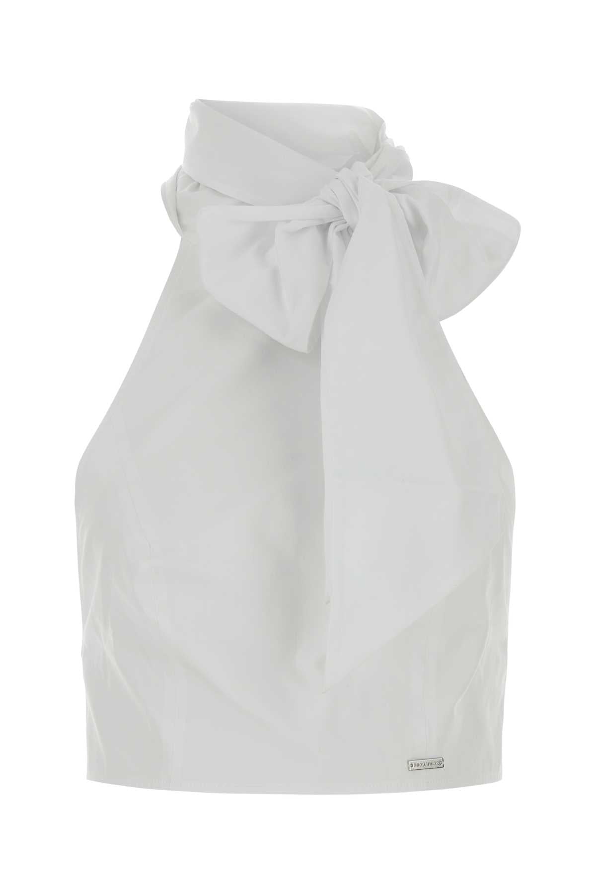 Dsquared Women White Poplin Top DSQUARED2