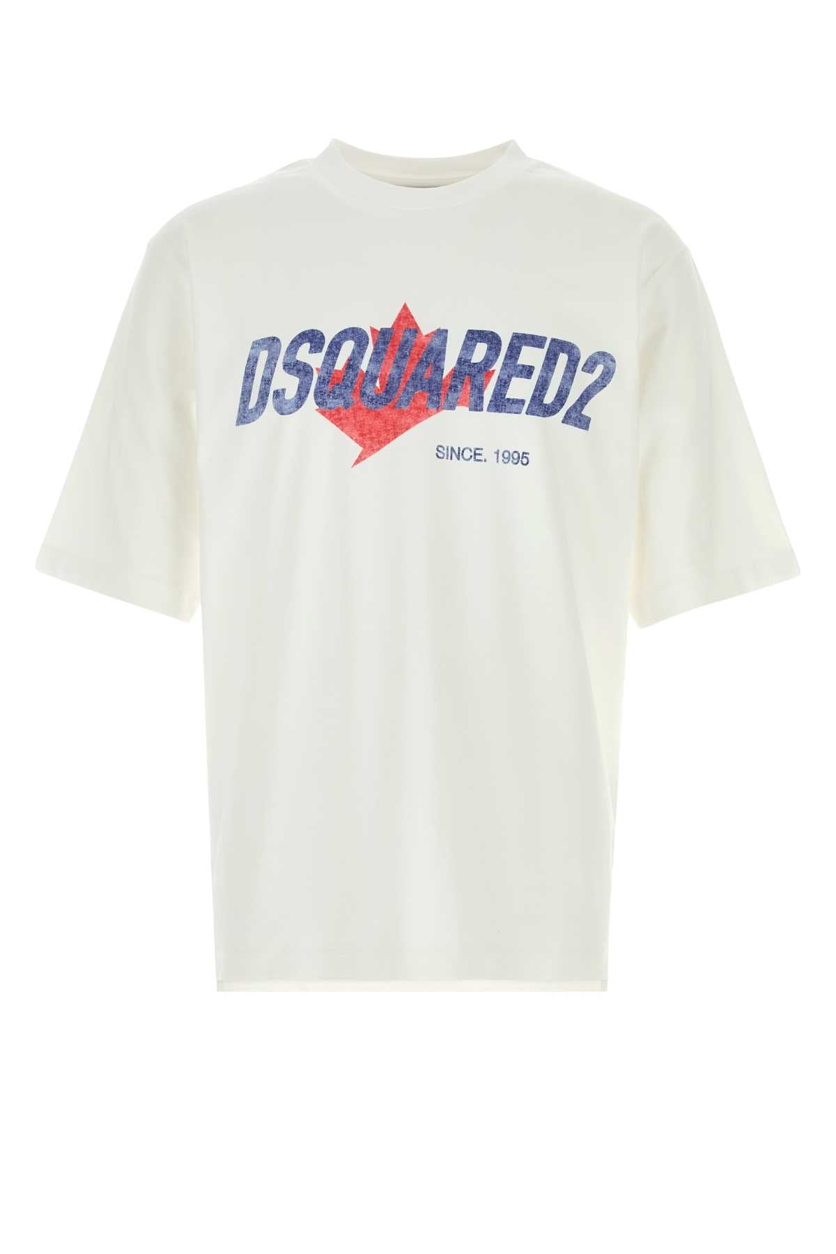 Dsquared Men White Cotton Oversize T-Shirt DSQUARED2