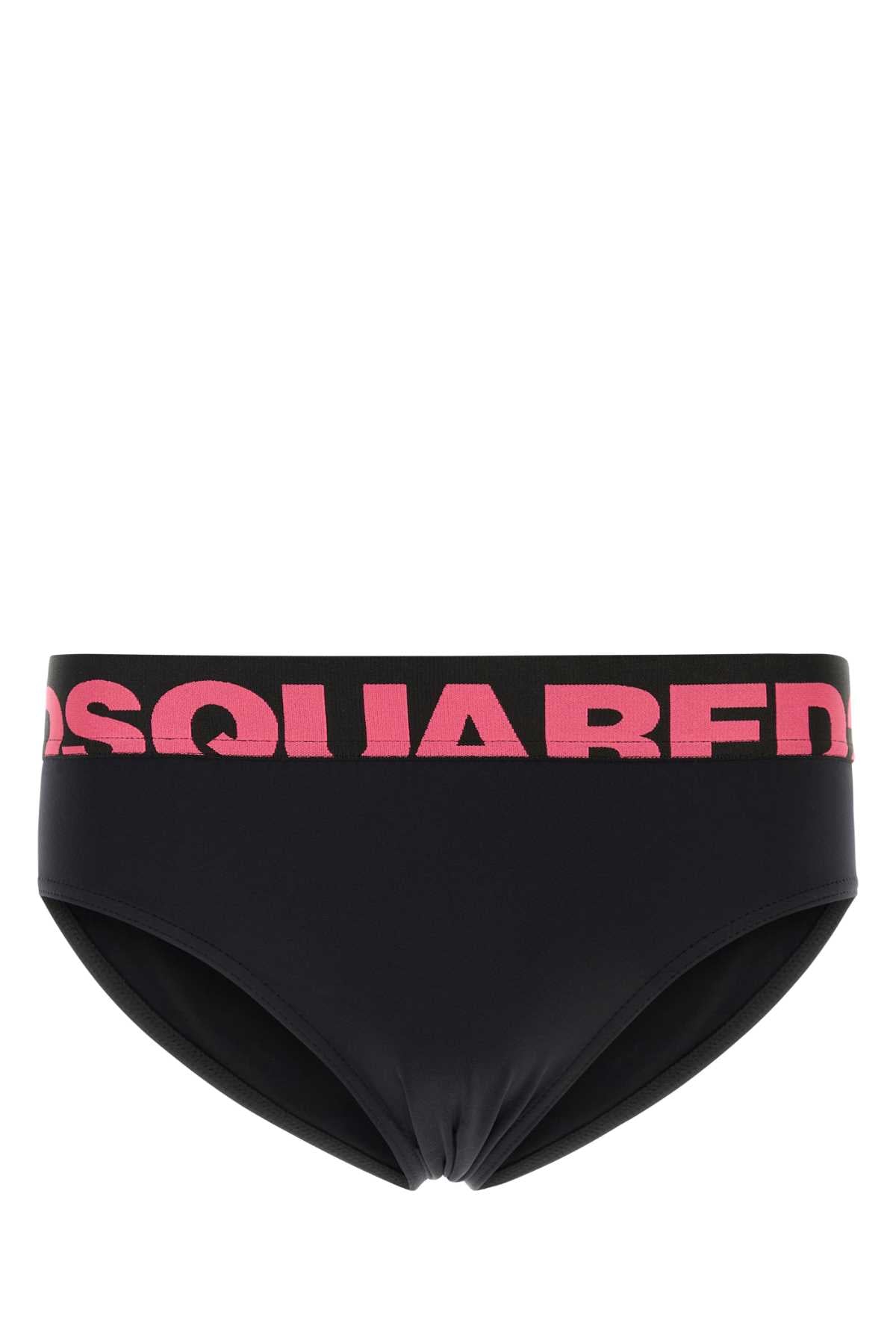 Dsquared Men Black Stretch Nylon Swimming Brief DSQUARED2