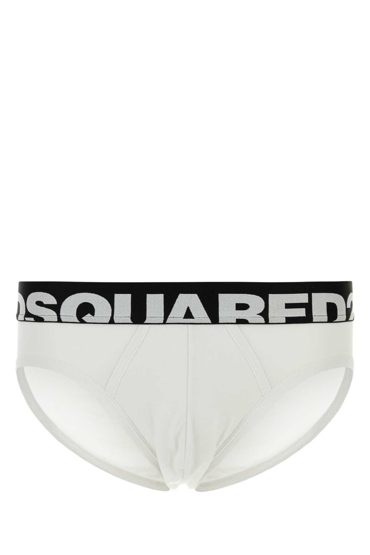 Dsquared Men White Stretch Cotton Brief DSQUARED2