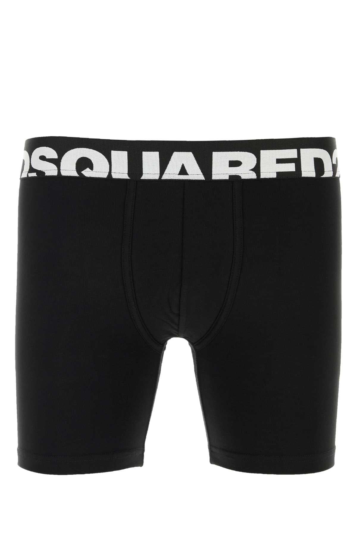 Dsquared Men Black Stretch Cotton Boxer DSQUARED2