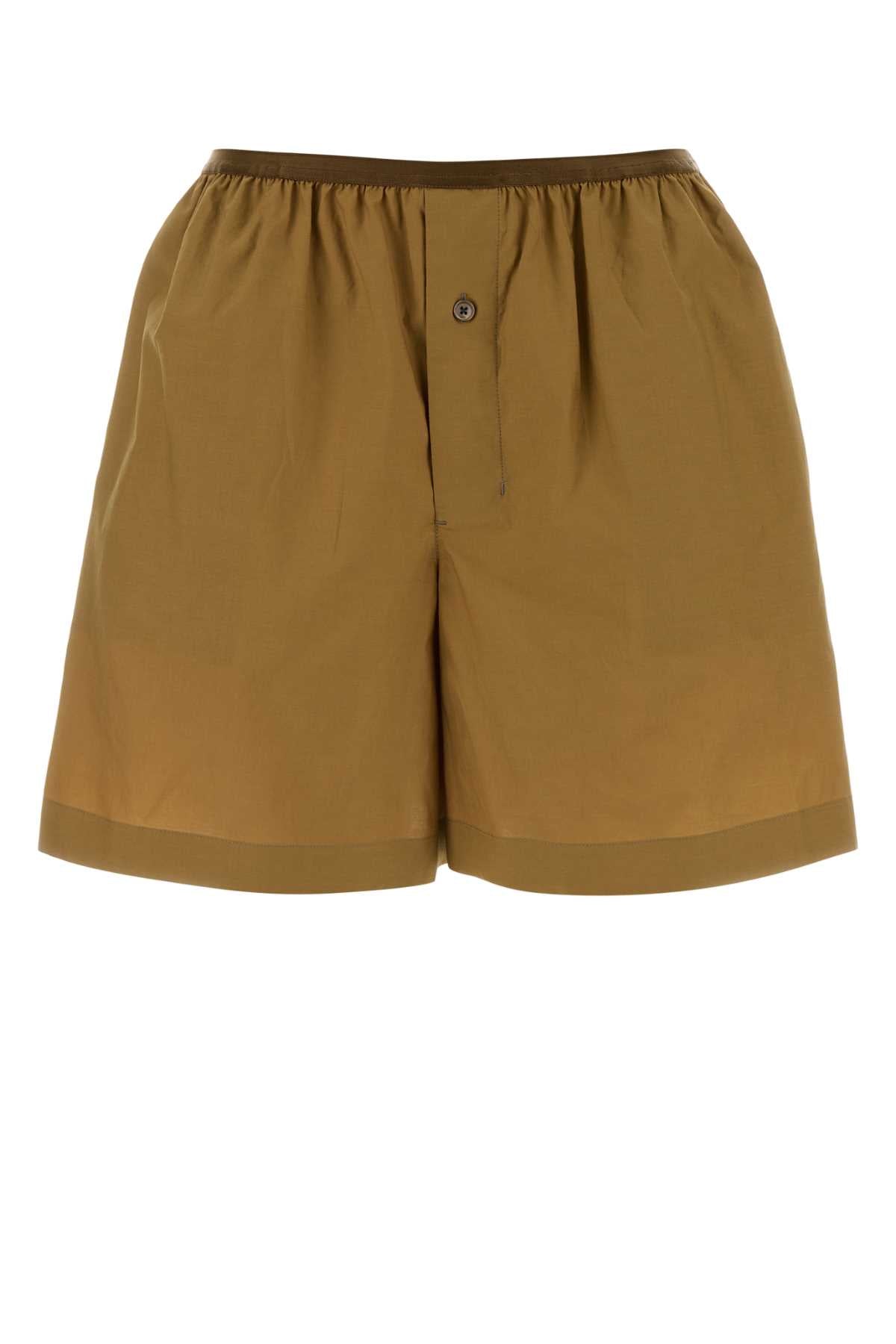 Lemaire Women Camel Poplin Shorts LEMAIRE