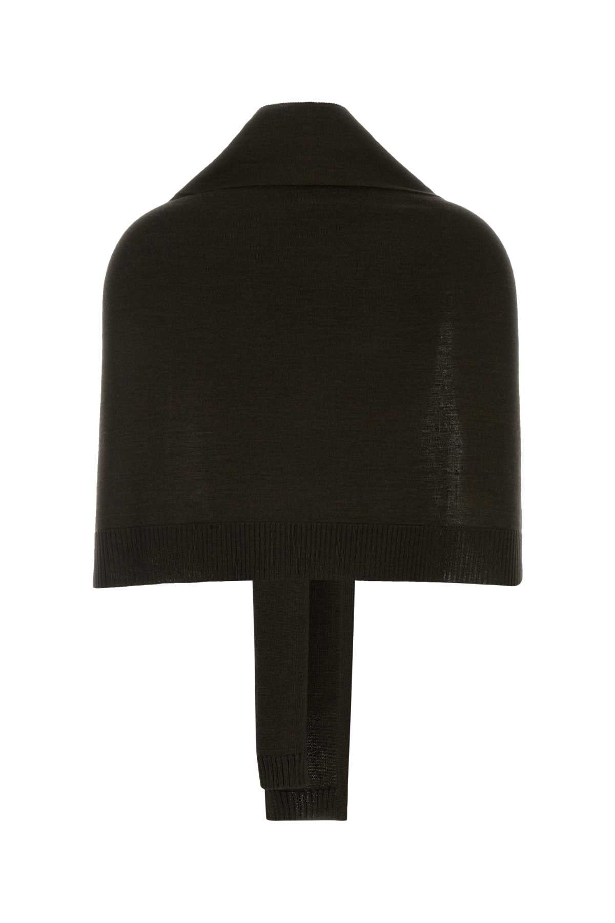 Lemaire Women Dark Brown Wool And Acrylic Cape LEMAIRE