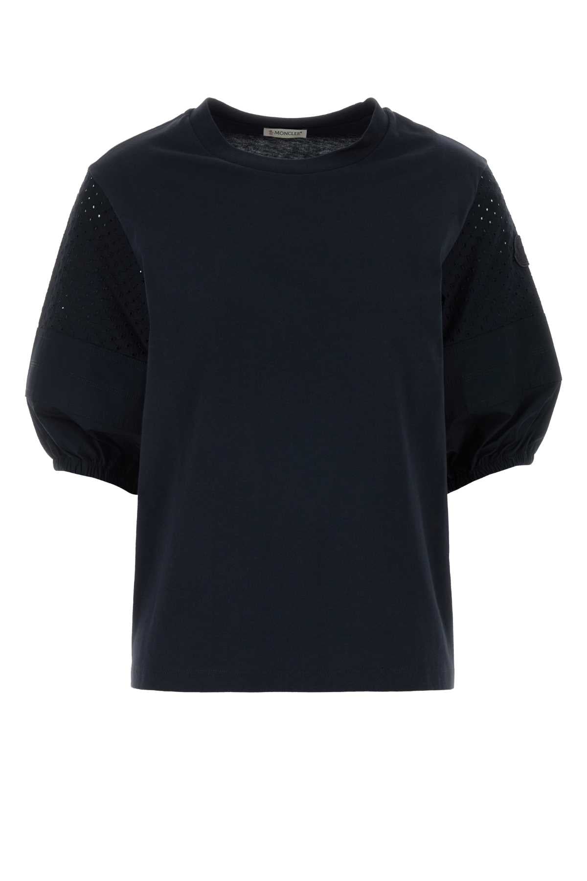 Moncler Women Navy Blue Cotton T-Shirt MONCLER