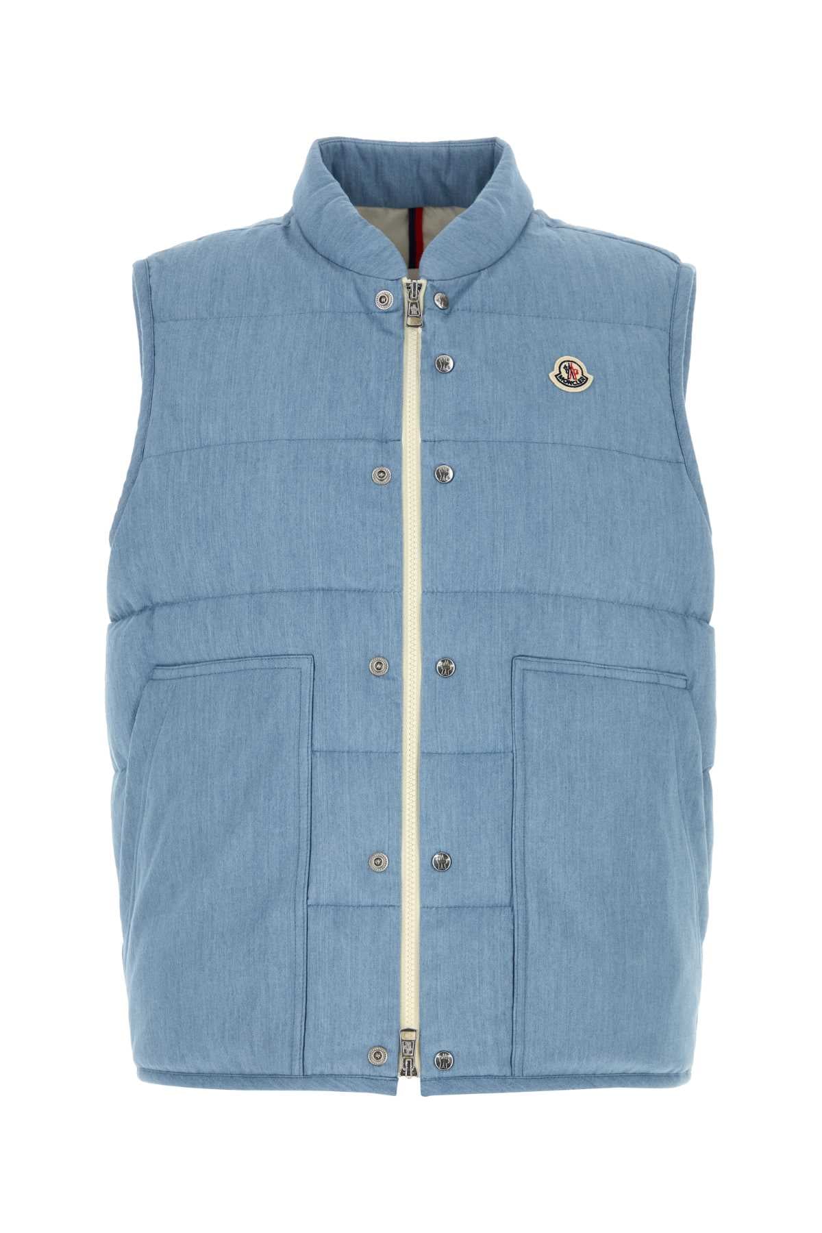 Moncler Men Light Blue Cotton Heceta Down Jacket MONCLER