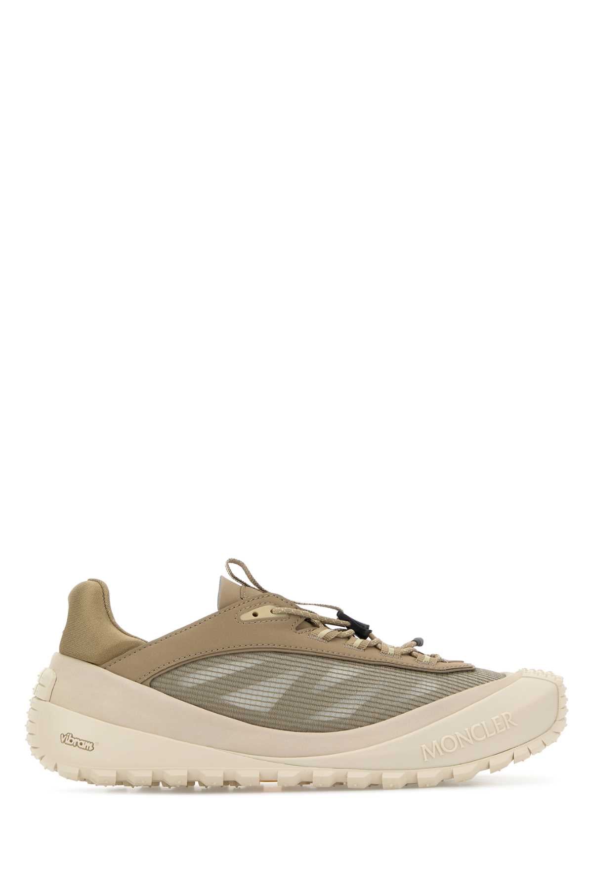 Moncler Women Dove Grey Fabric And Nubuck Trailgrip Sneakers MONCLER