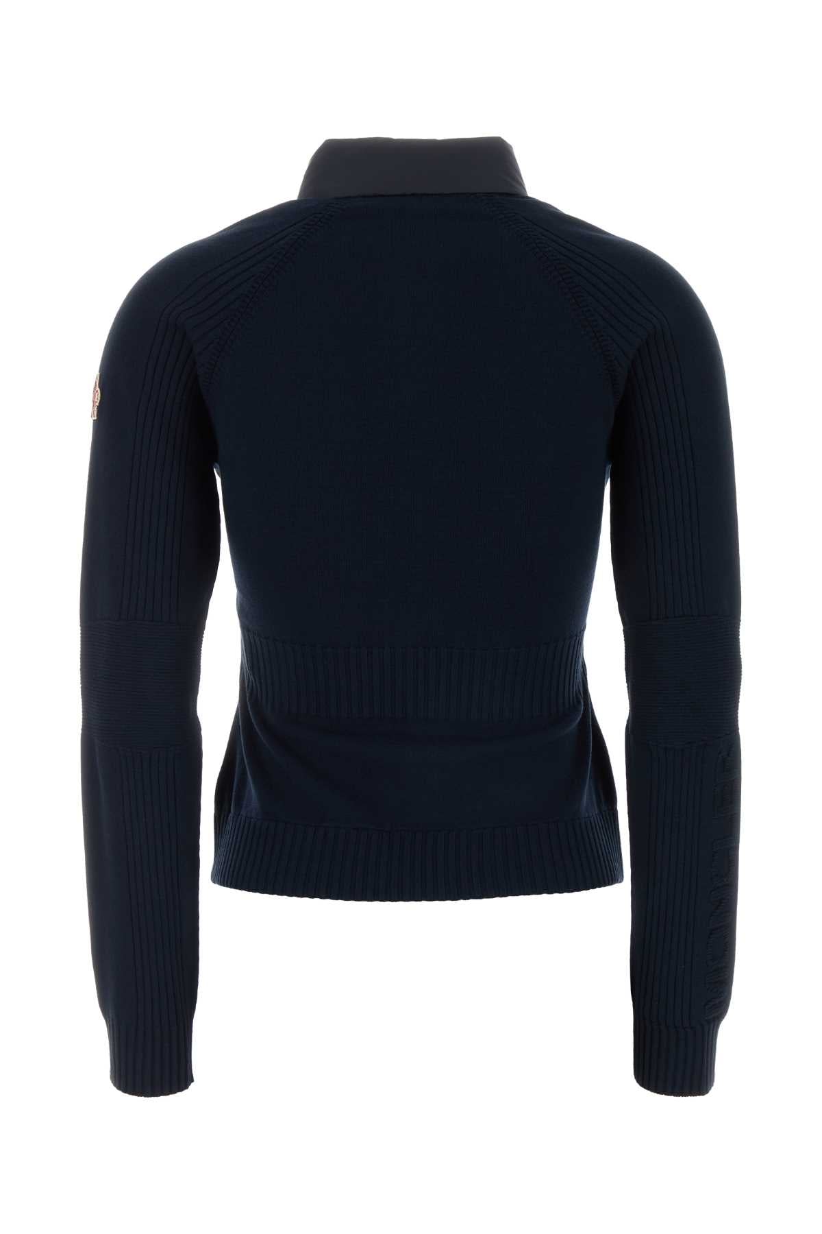 Moncler Grenoble Women Navy Blue Knit Cardigan MONCLER GRENOBLE