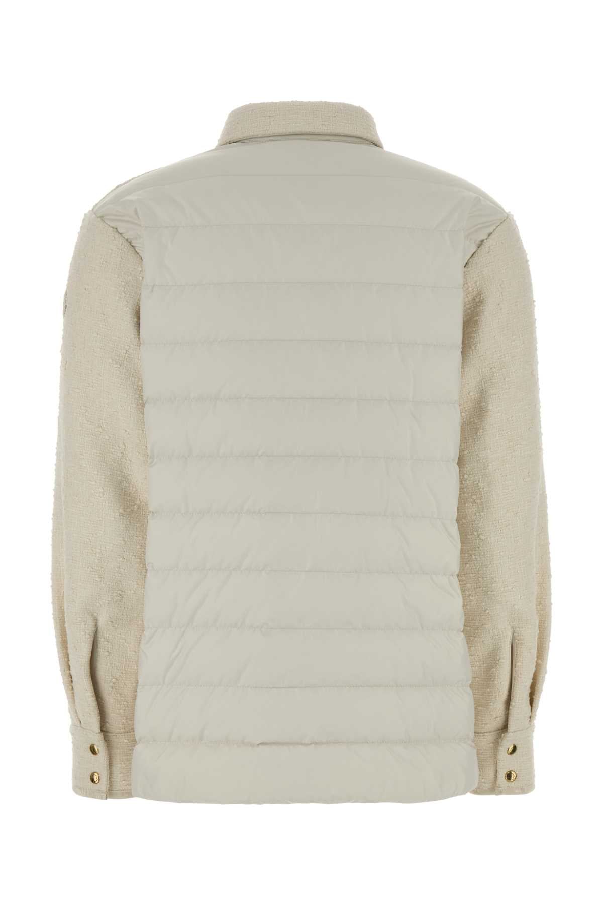 Moncler Women Ivory Boucle Down Jacket MONCLER