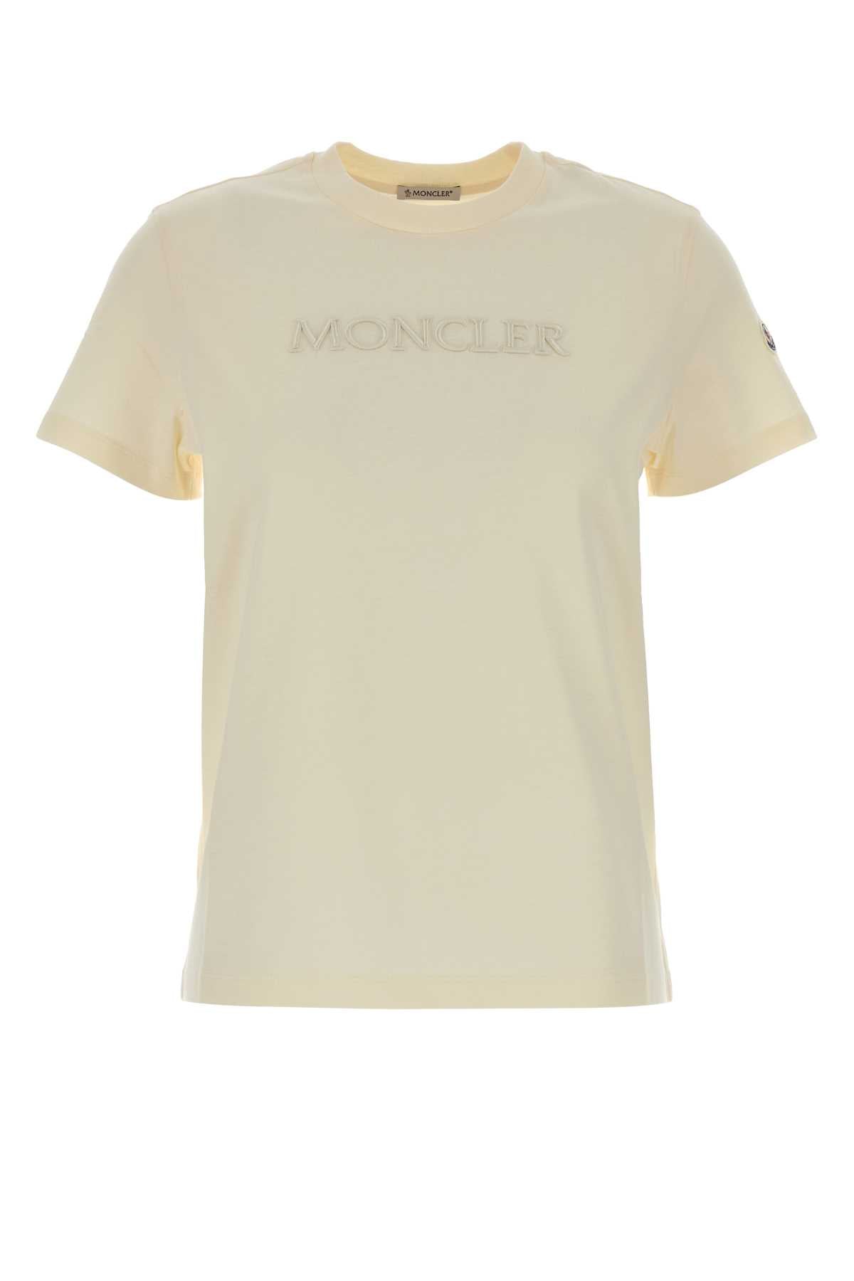 Moncler Women Cream Cotton T-Shirt MONCLER